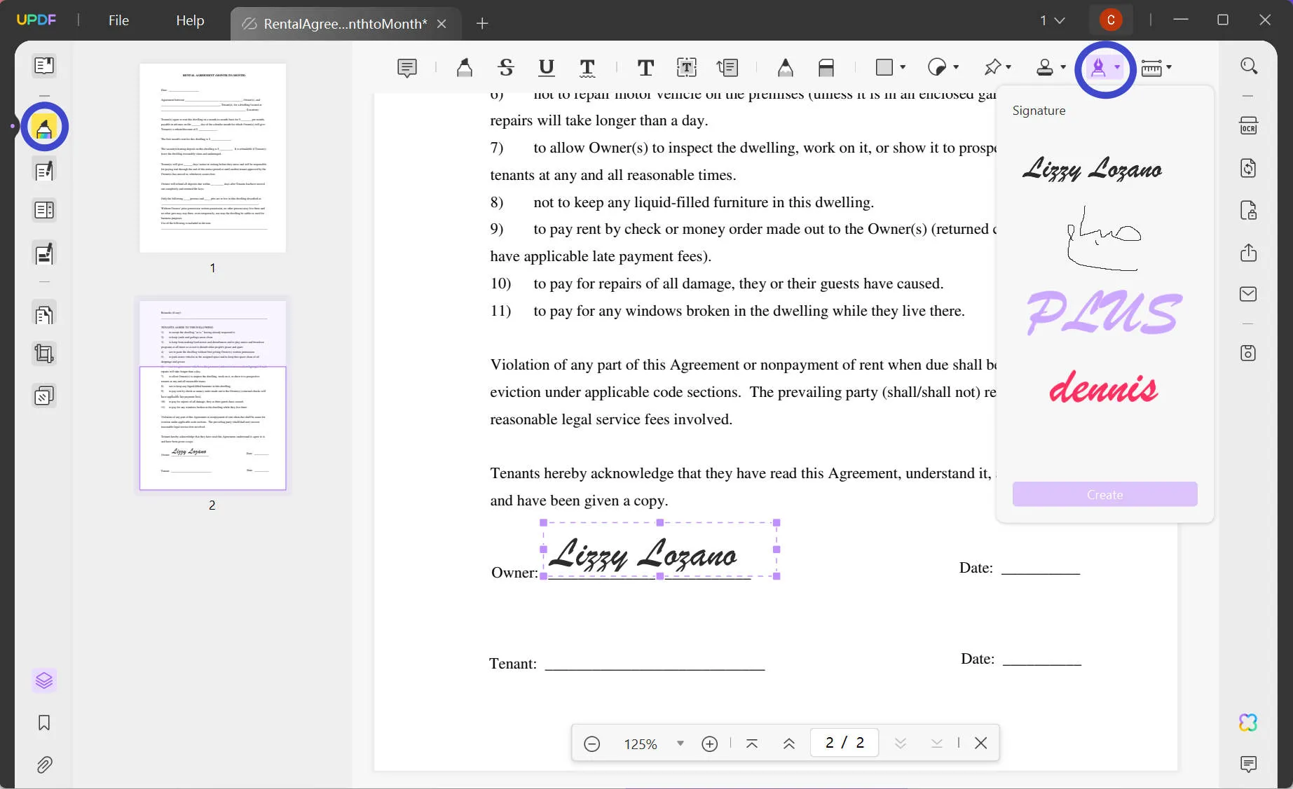 rent receipt format PDF free download sign updf