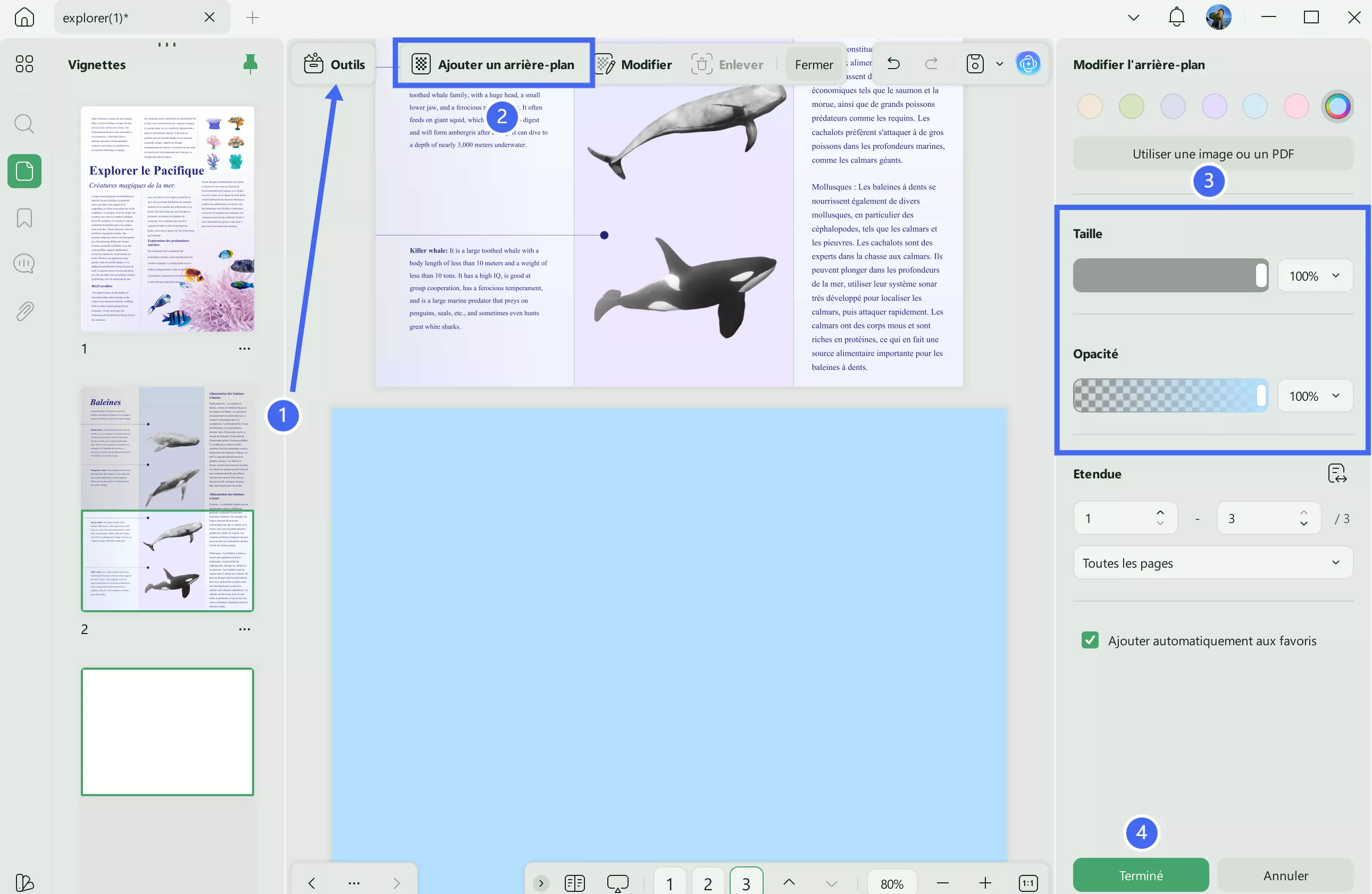 ajouter un arriere-plan