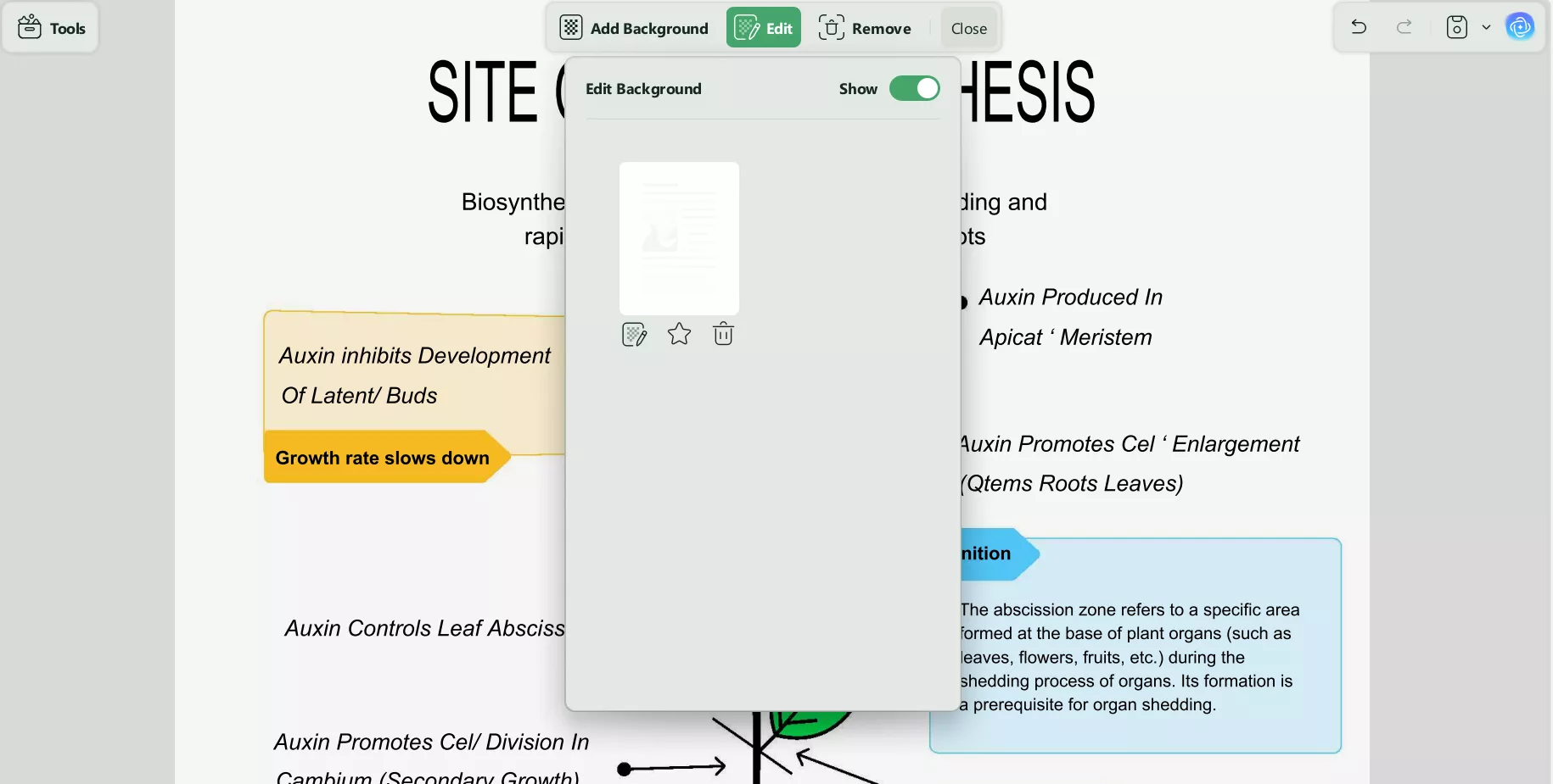 star your preferred background