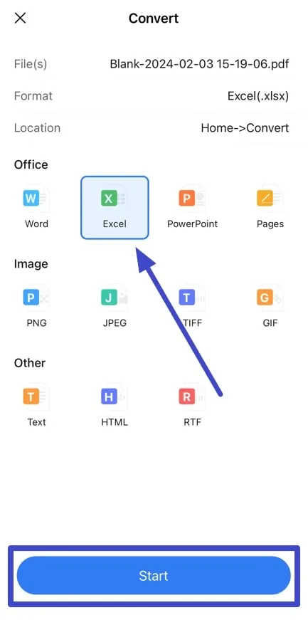 pdf to numbers iphone