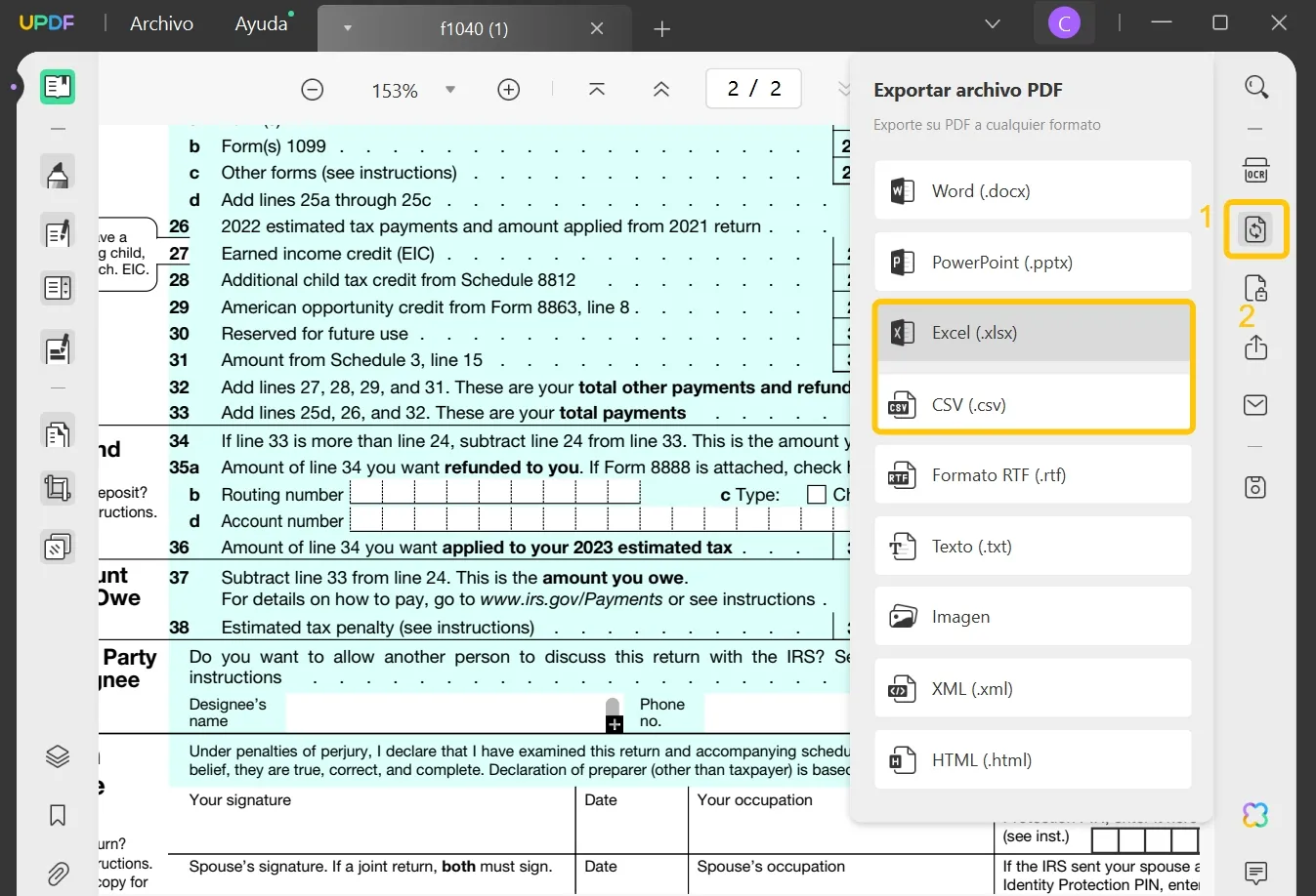 pdf bank statement to excel export icon