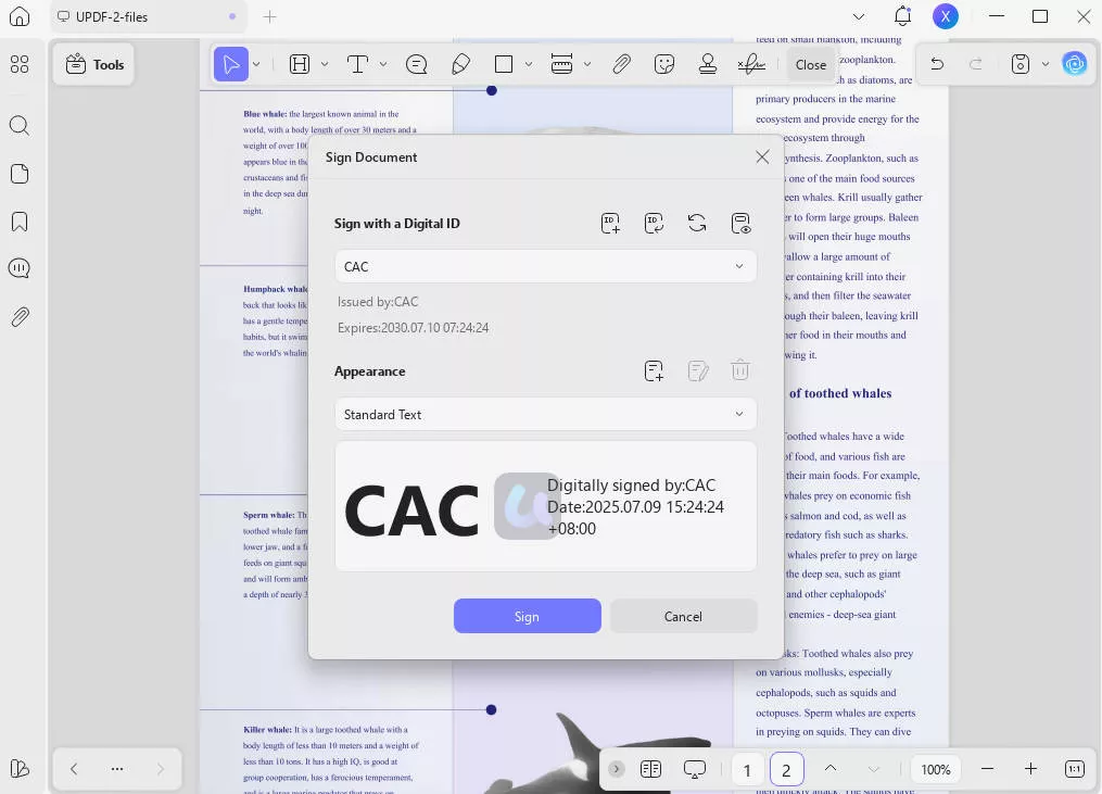 how to sign pdf with cac sign without sign area