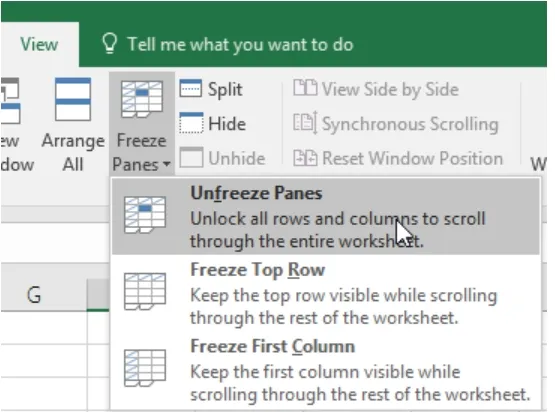 excel tips and tricks freeze panes