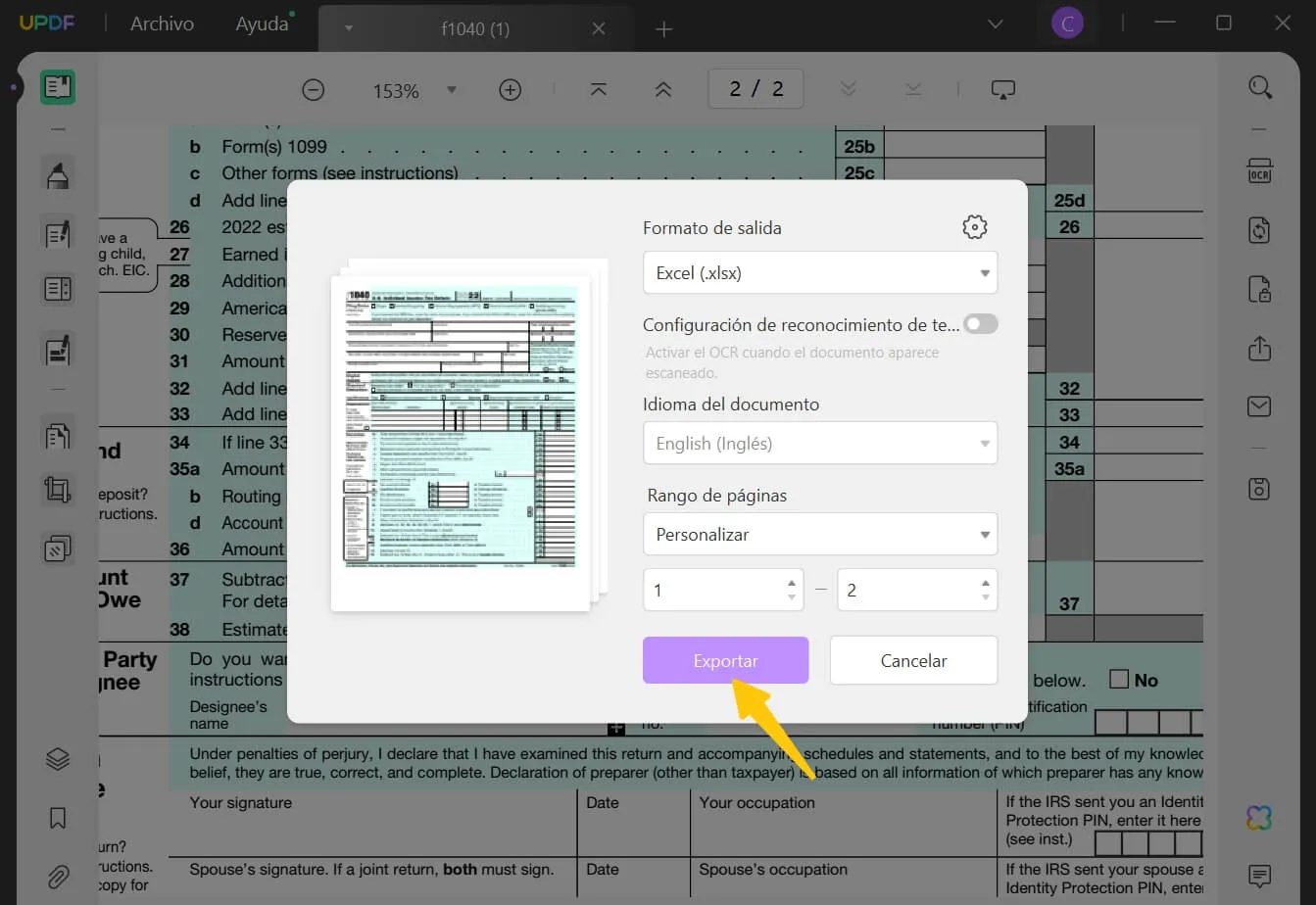 pdf bank statement to excel export