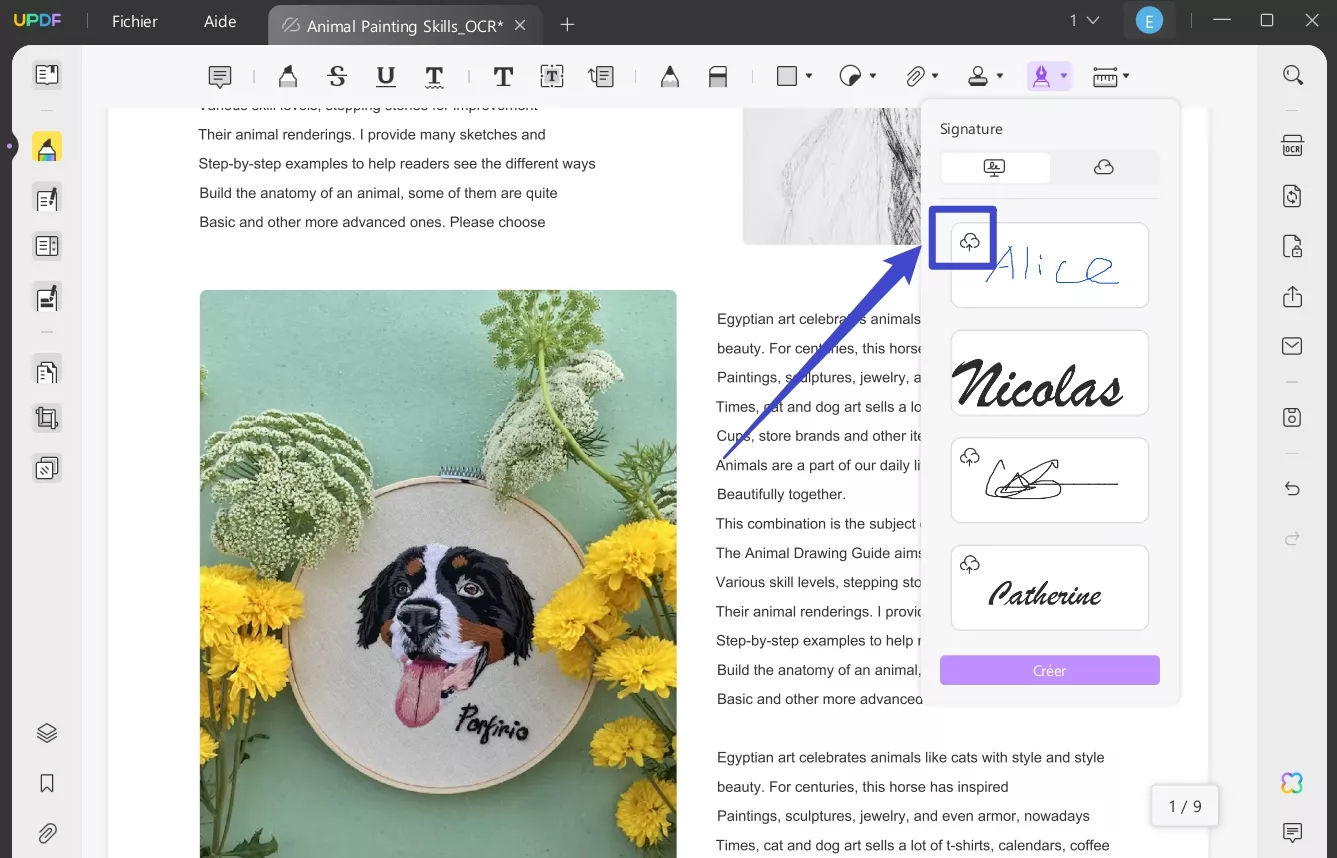 téléverser signature électronique dans nuage