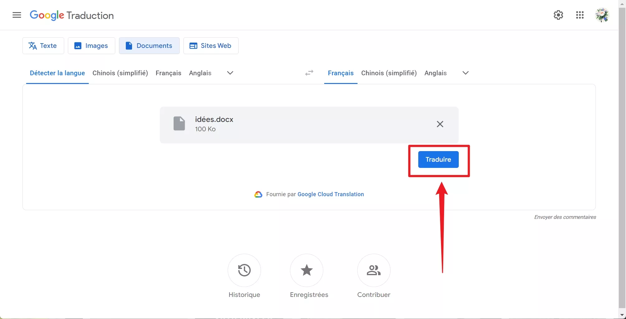 traduction pdf anglais français google