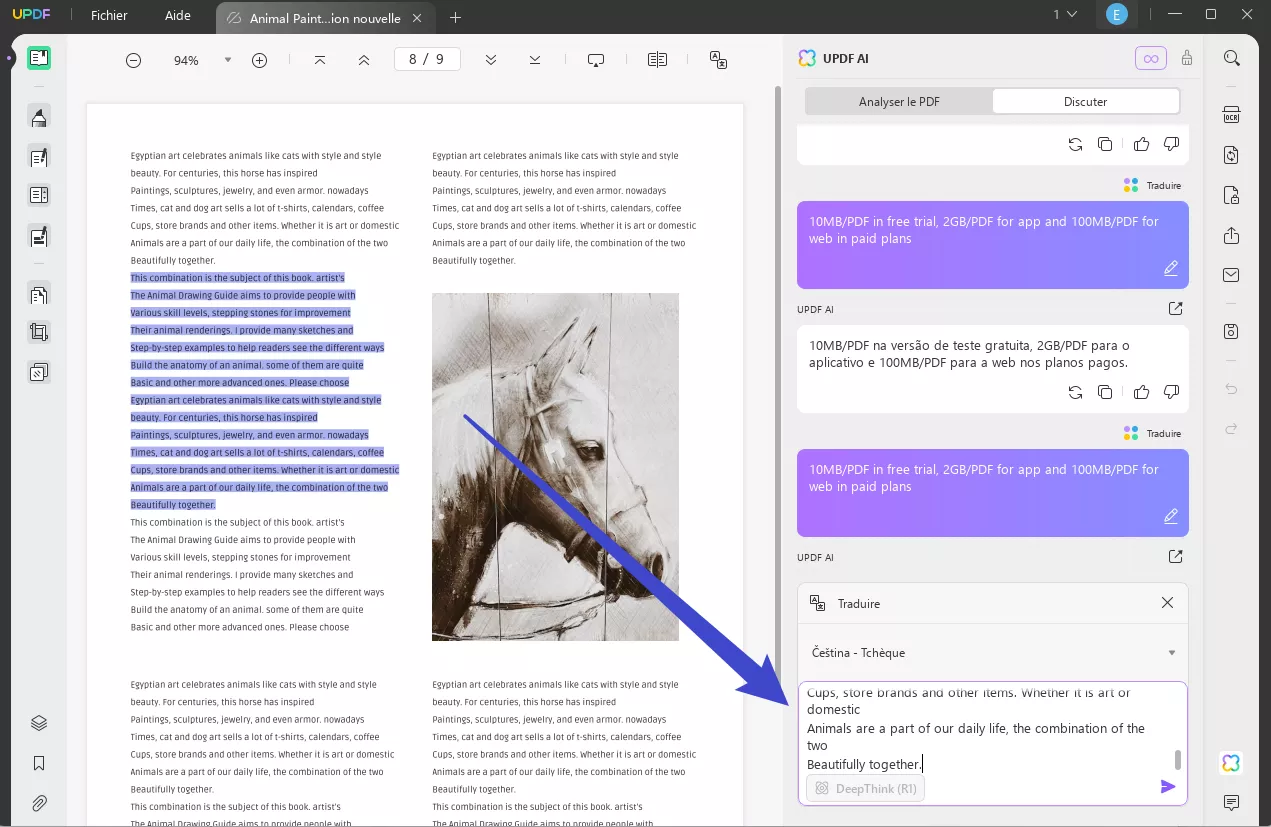 traduire pdf avec UPDF AI