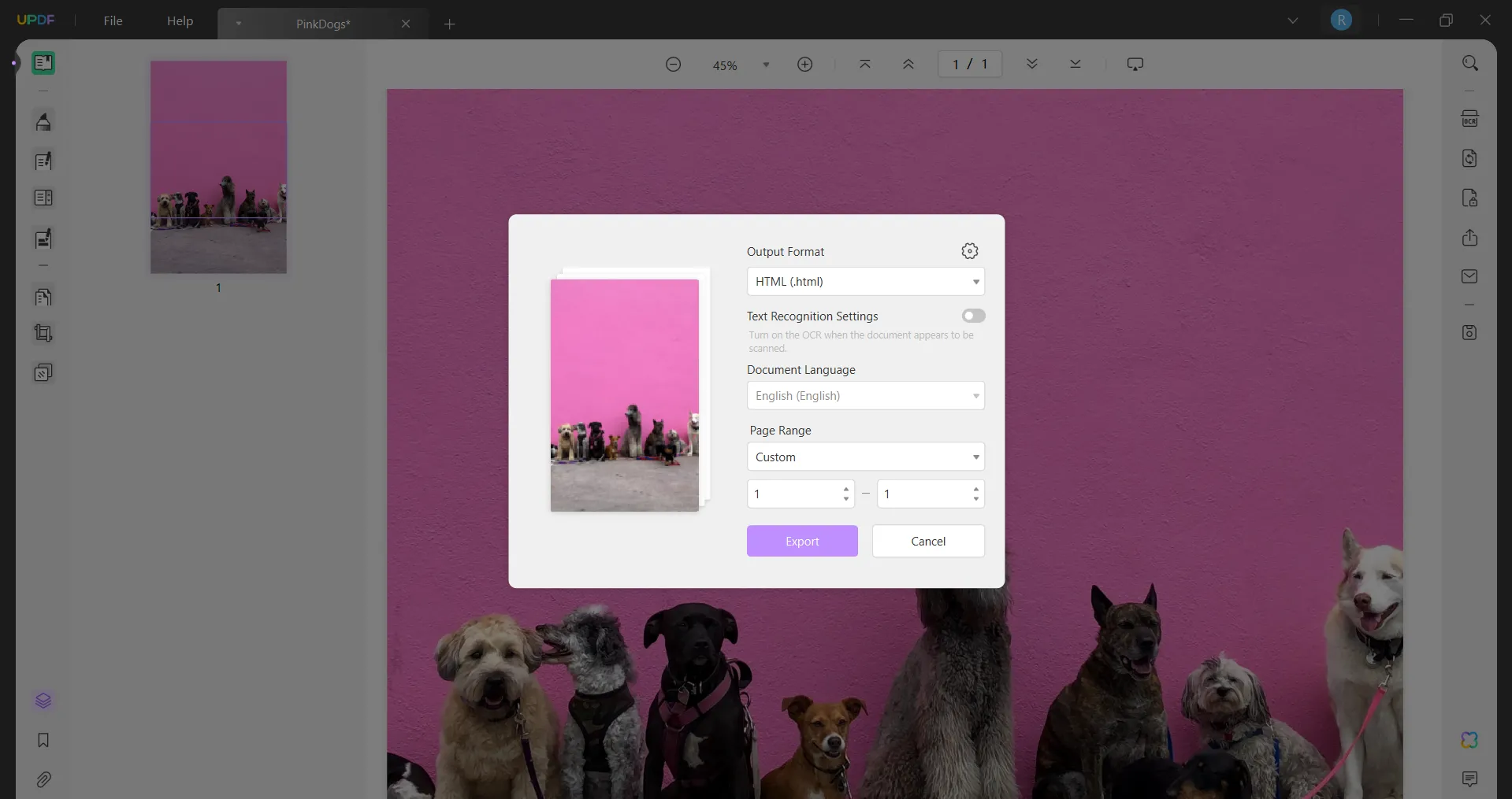 تصدير الصور إلى html
