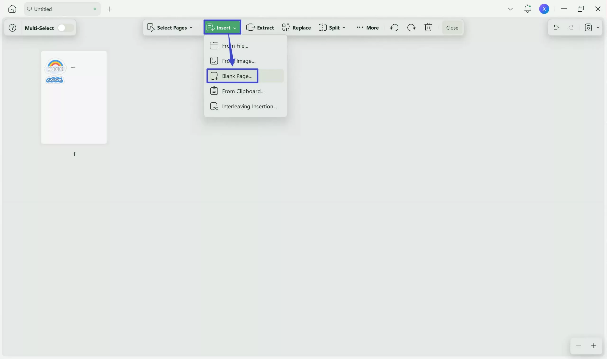 how to make a multi page pdf insert pages