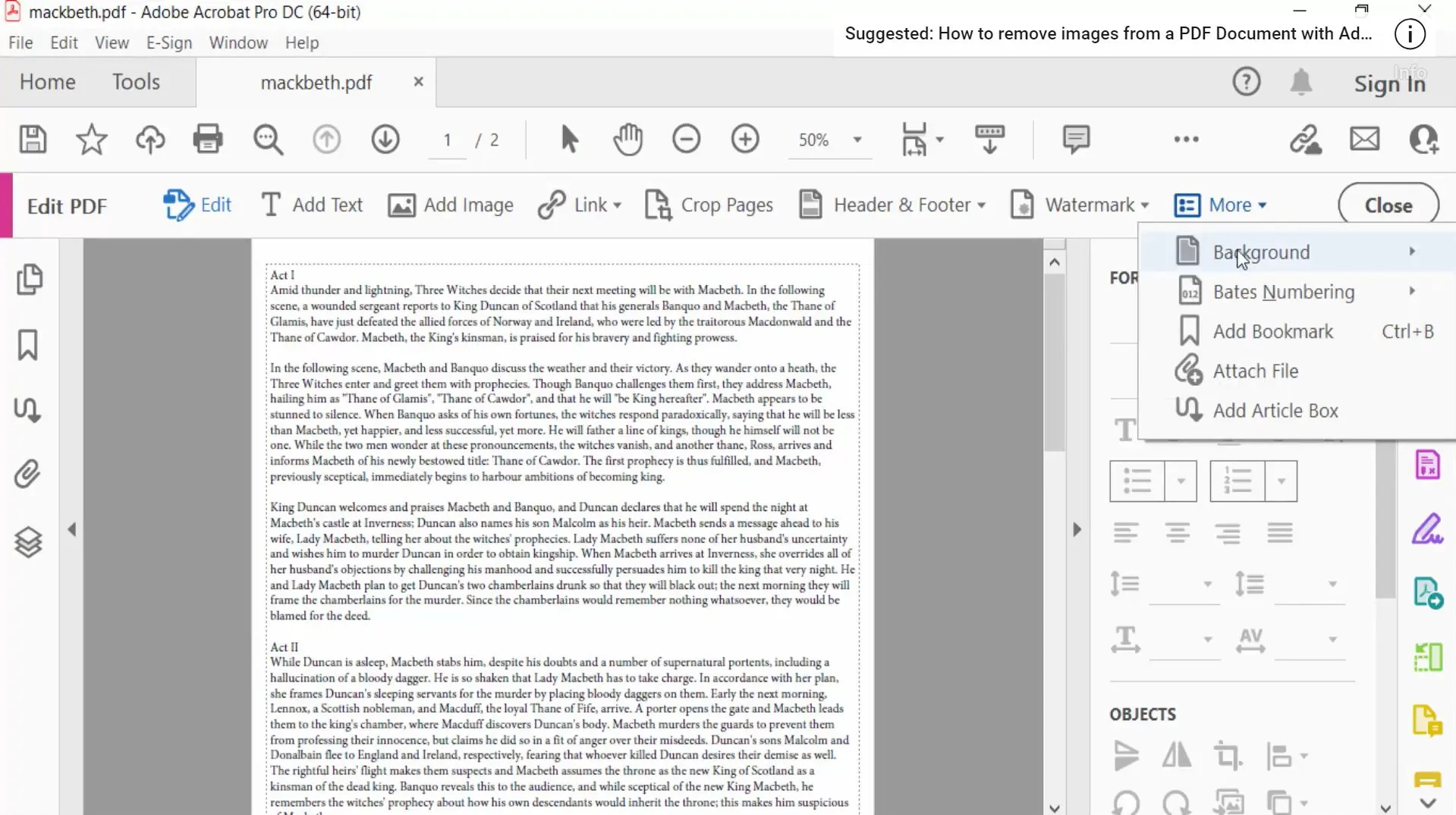 make a pdf transparent adobe