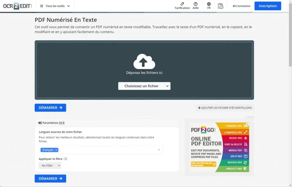 convertir pdf scanné en texte en ligne