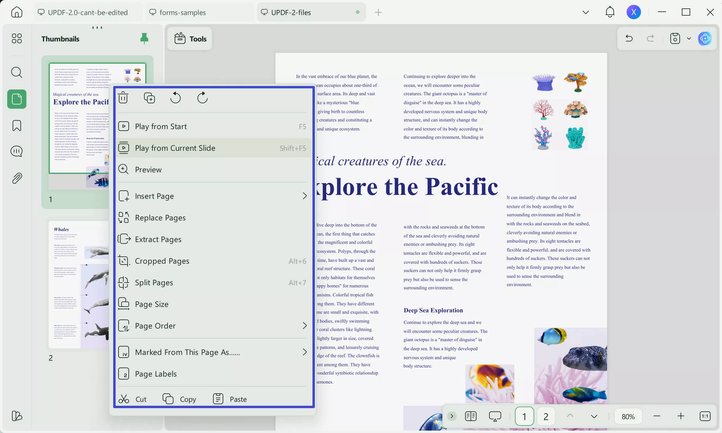 rotate only one page in pdf updf via thumbnail