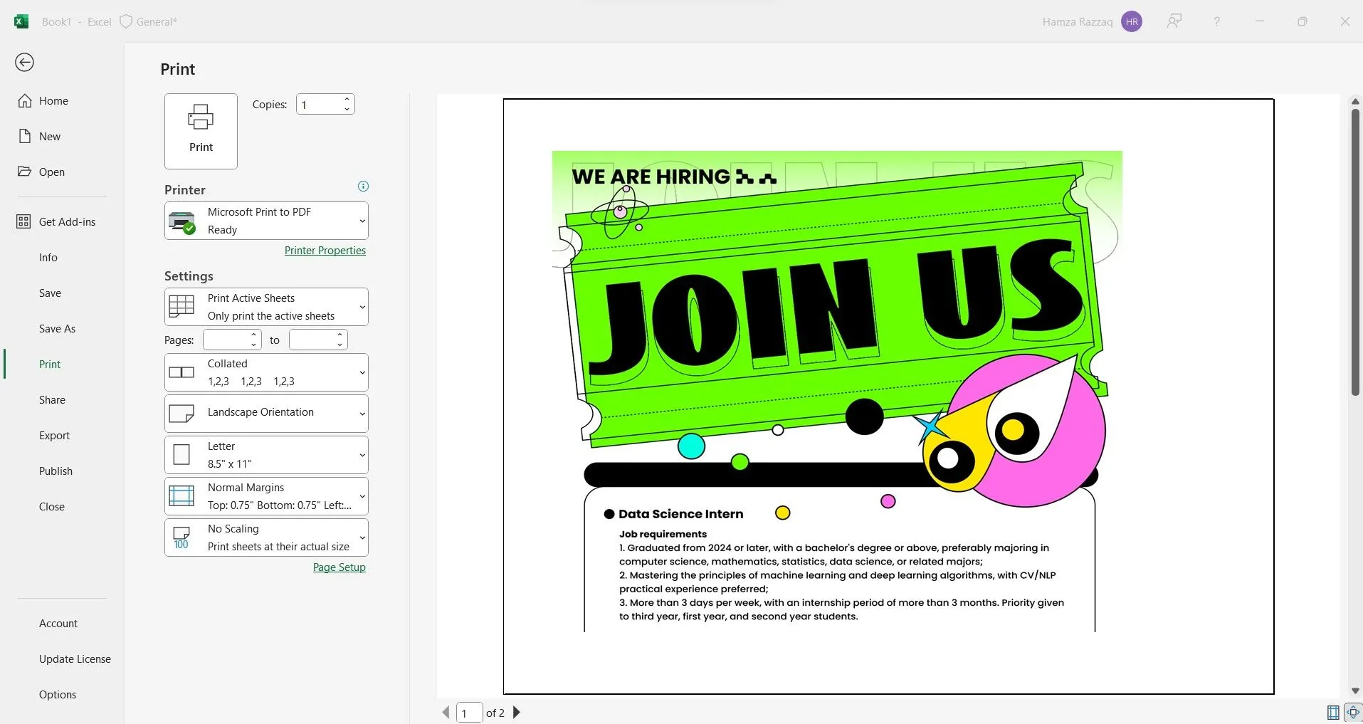 Wie Sie ein großes Bild auf mehrere Seiten drucken Excel