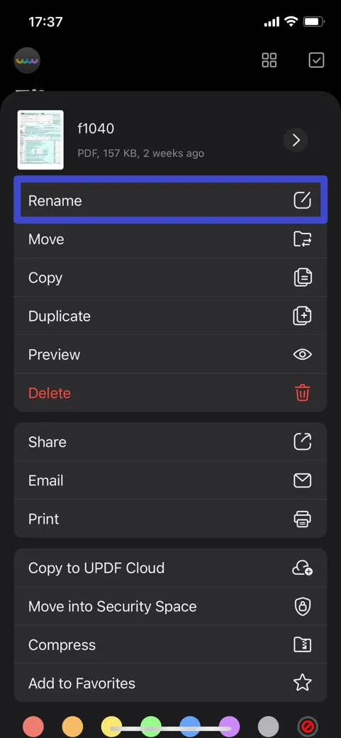 rename pdf  Rename PDFs on iOS.