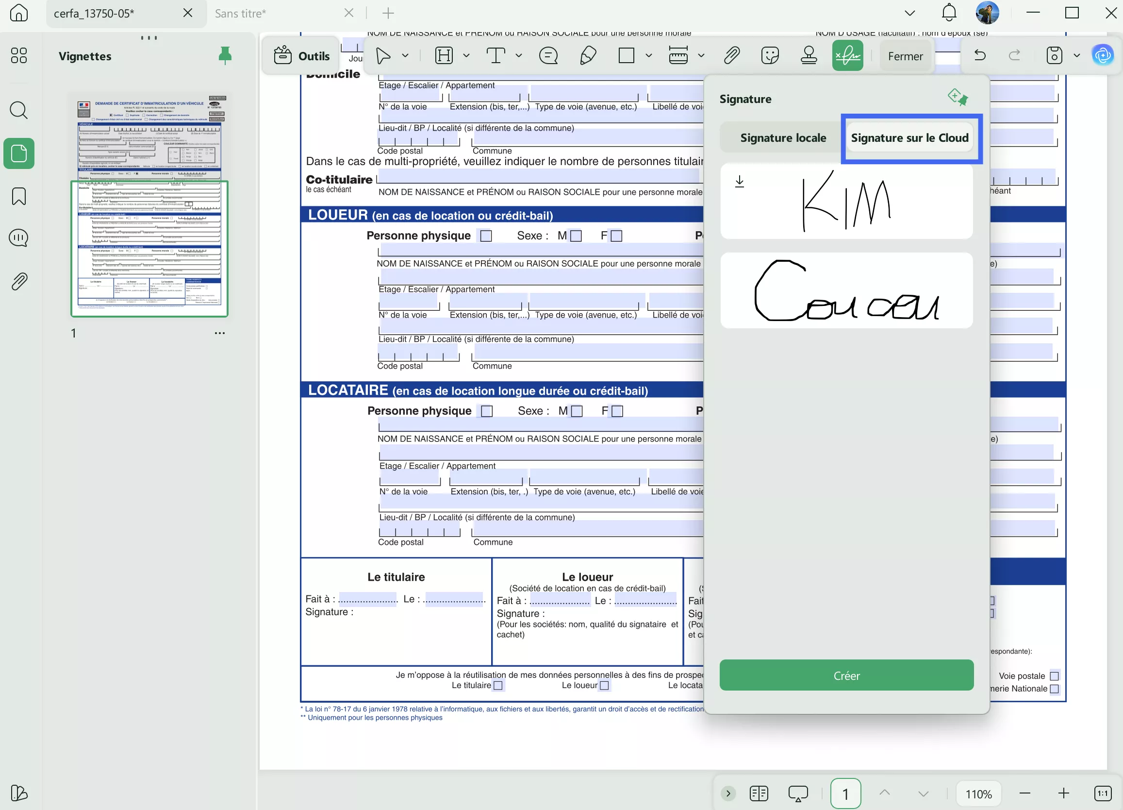 creer signature electronique