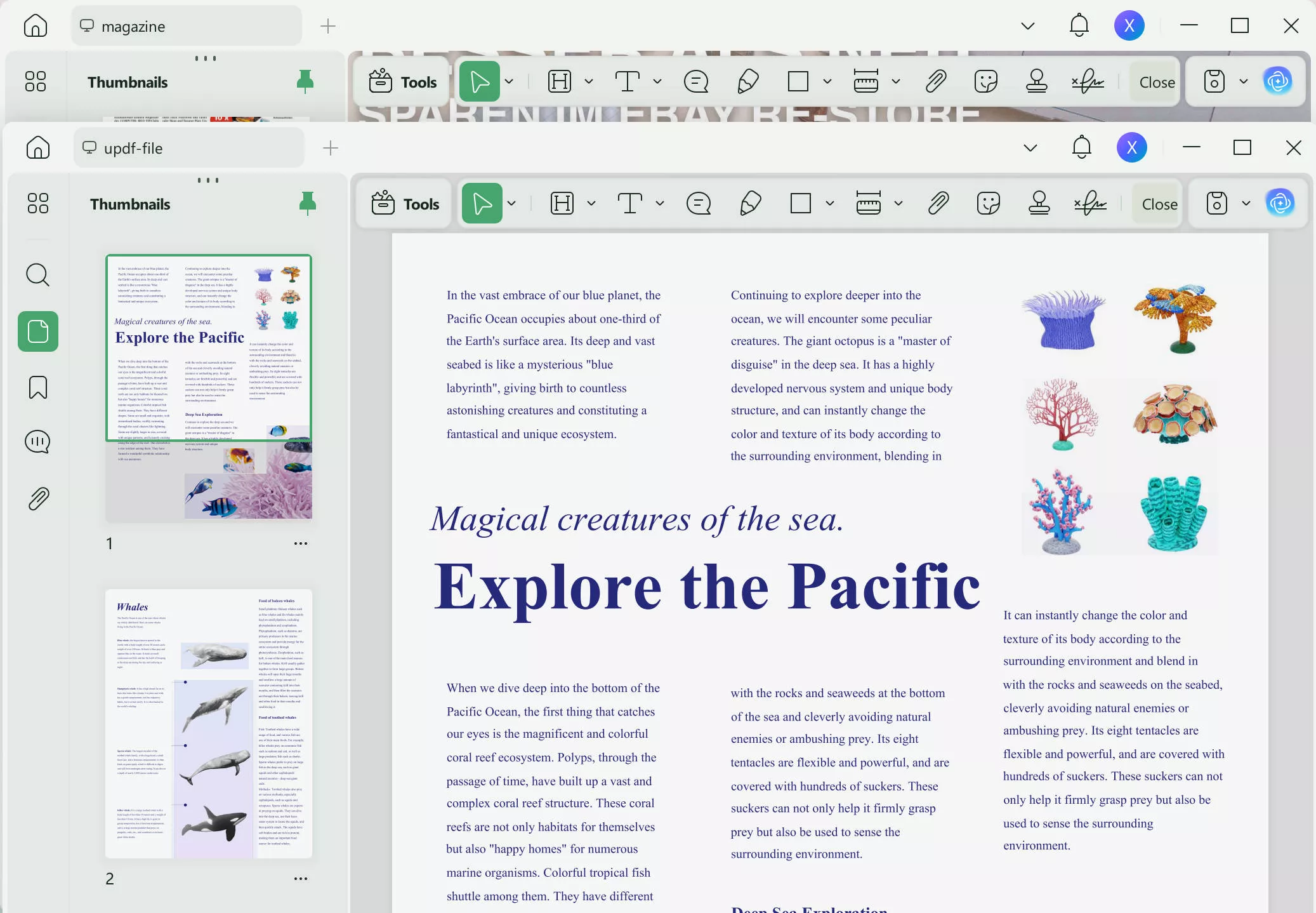 pdf side by side updf windows