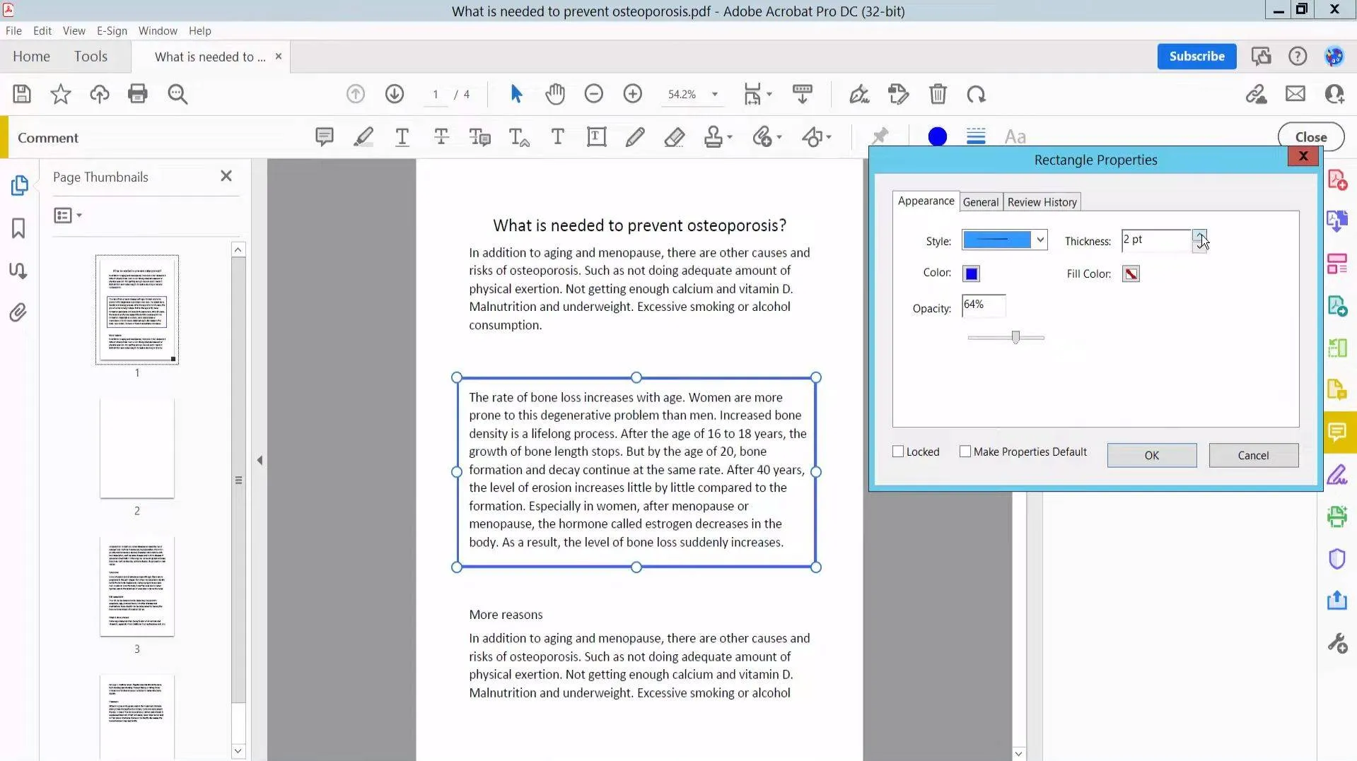 PDFに境界線を追加するAdobe