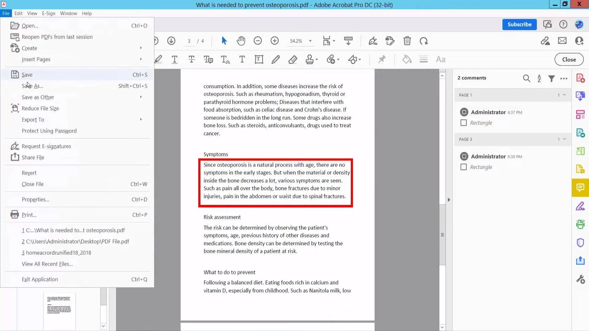 PDFに境界線を追加するAdobe