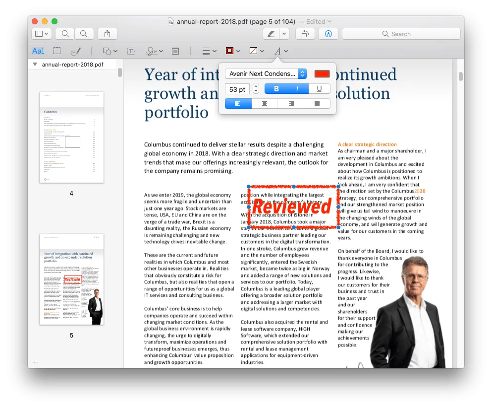 add stamp to pdf mac preview