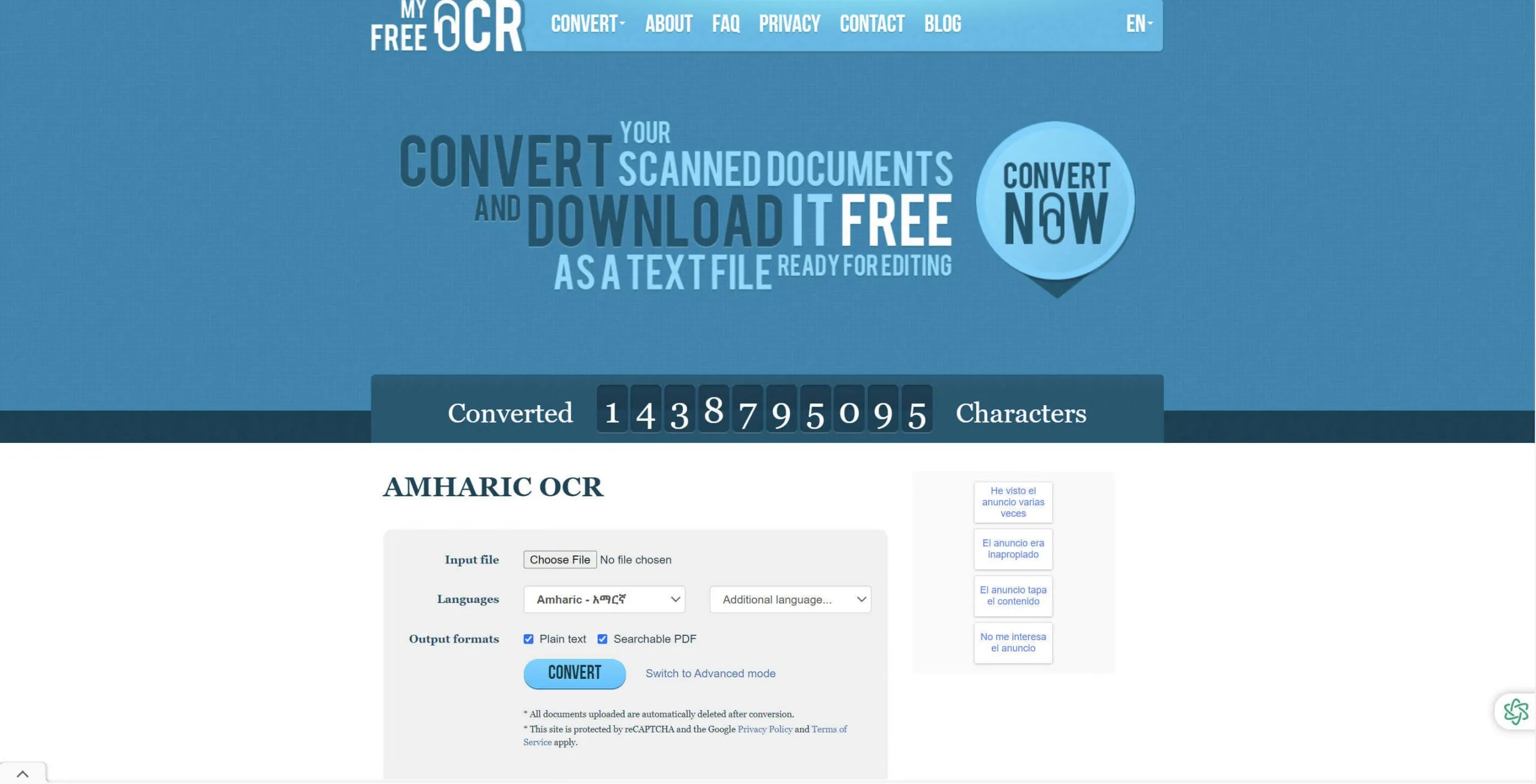 amharic ocr myfreeocr