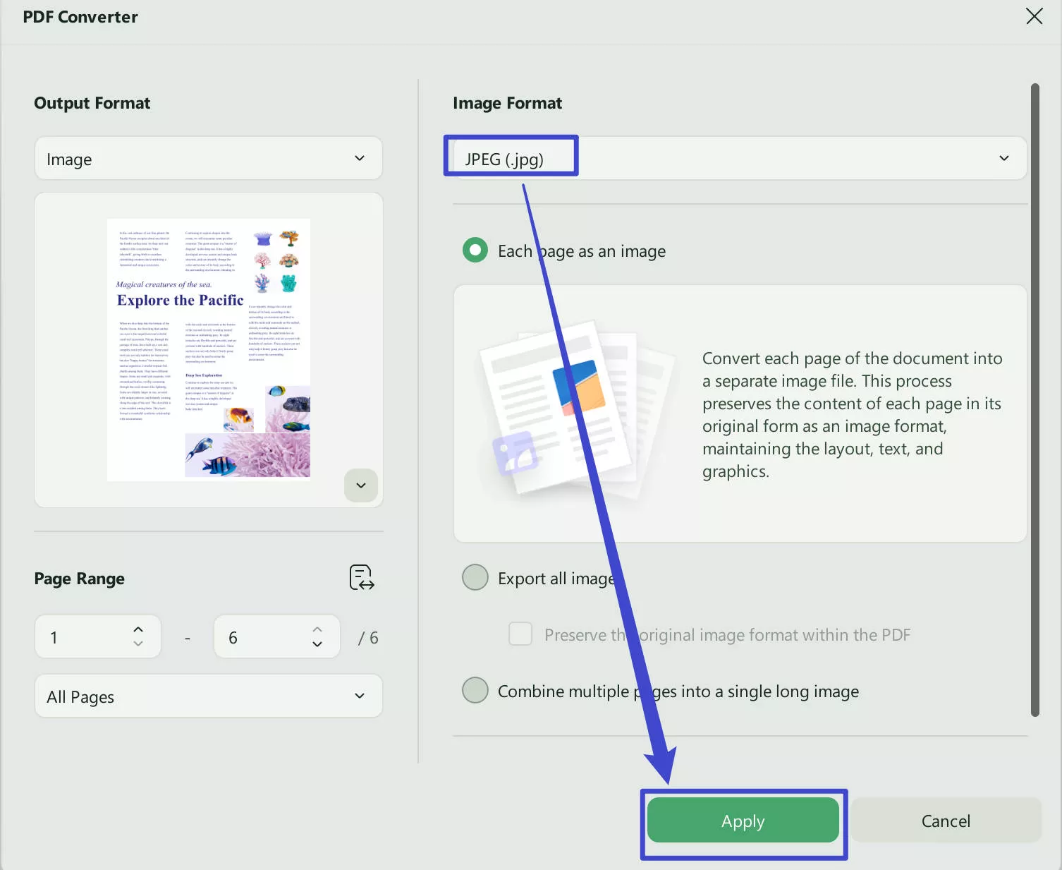 convert pdf to jpg google drive export