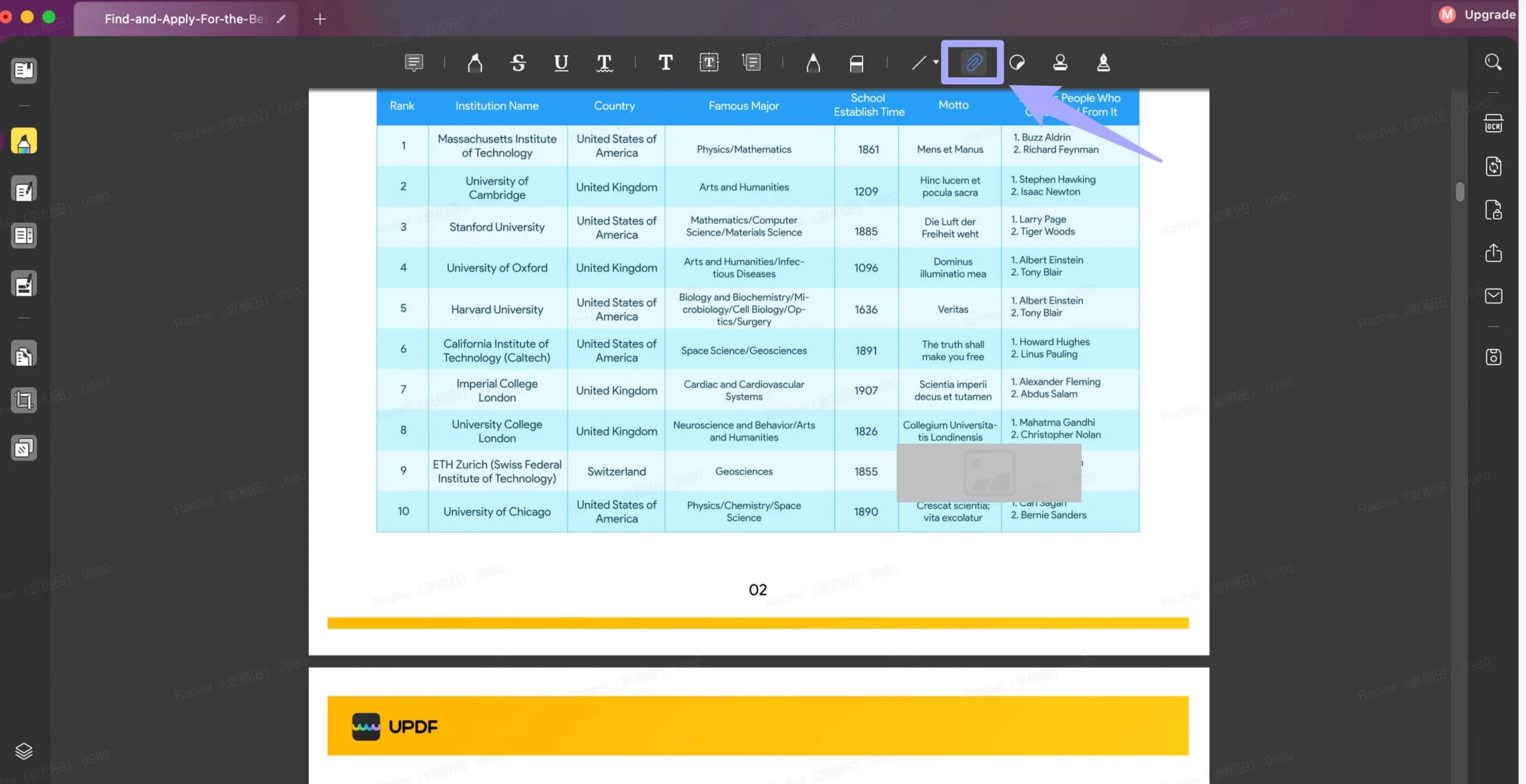 attach file on UPDF mac