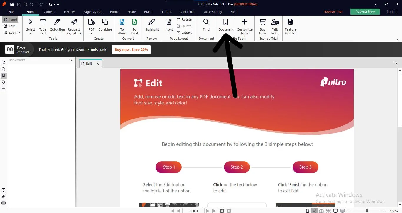 PDFs automatisch mit Lesezeichen versehen nitro pdf