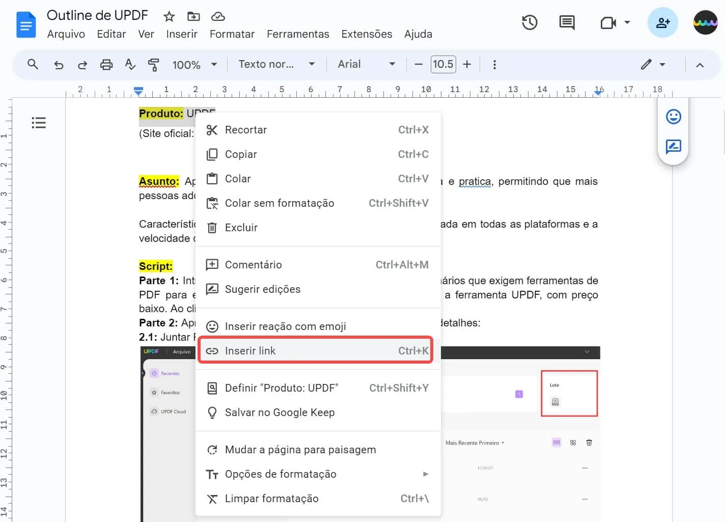 colocar link em pdf online grátis