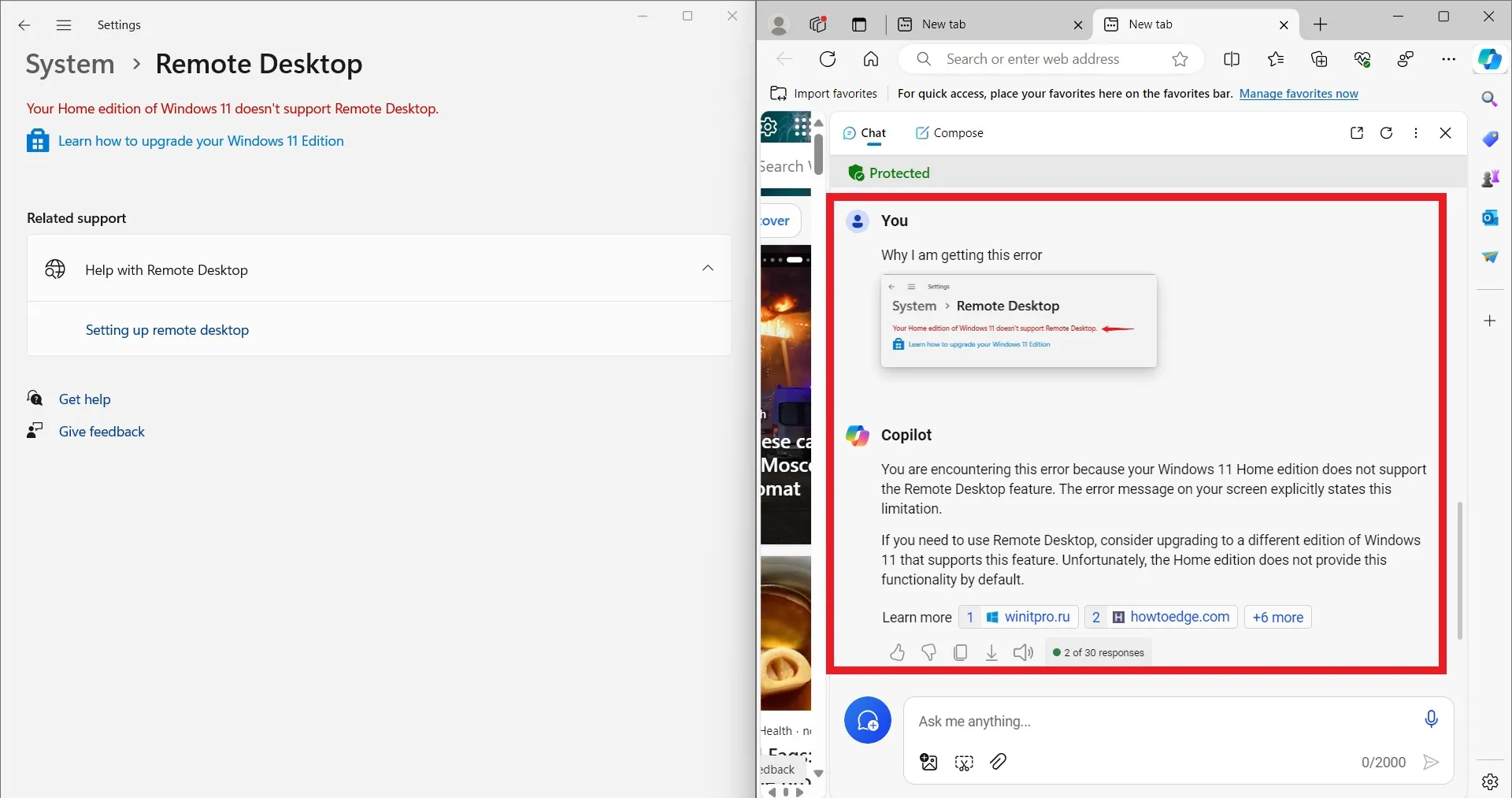 copilot add screenshot Microsoft Edge