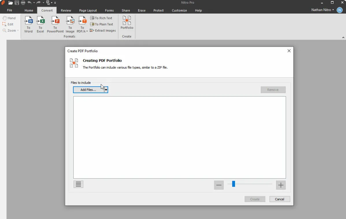 how to create a pdf portfolio nitro pro