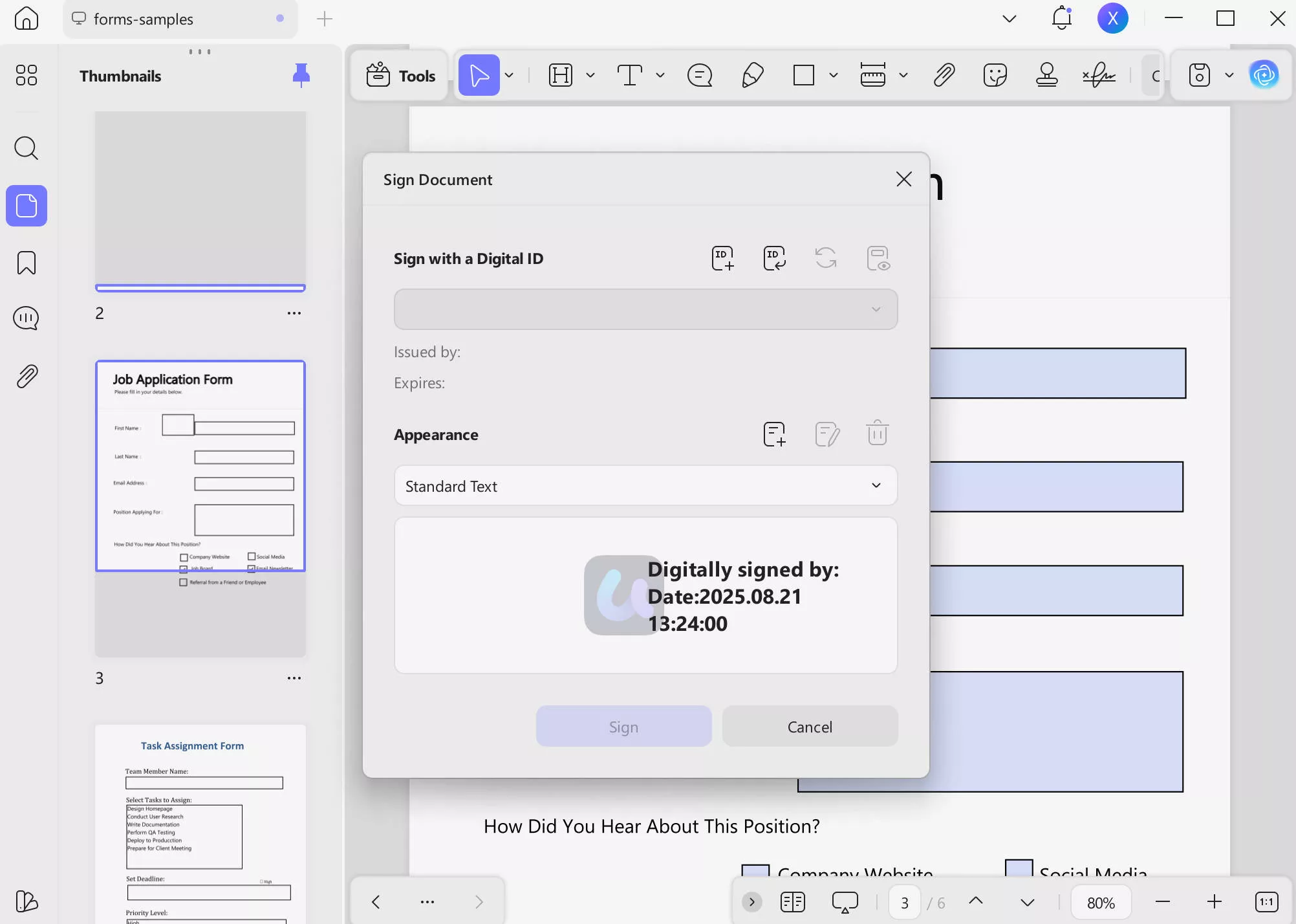 cannot sign pdf add digital signature updf