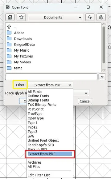 Fontforge를 통해 PDF에서 폰트 추출