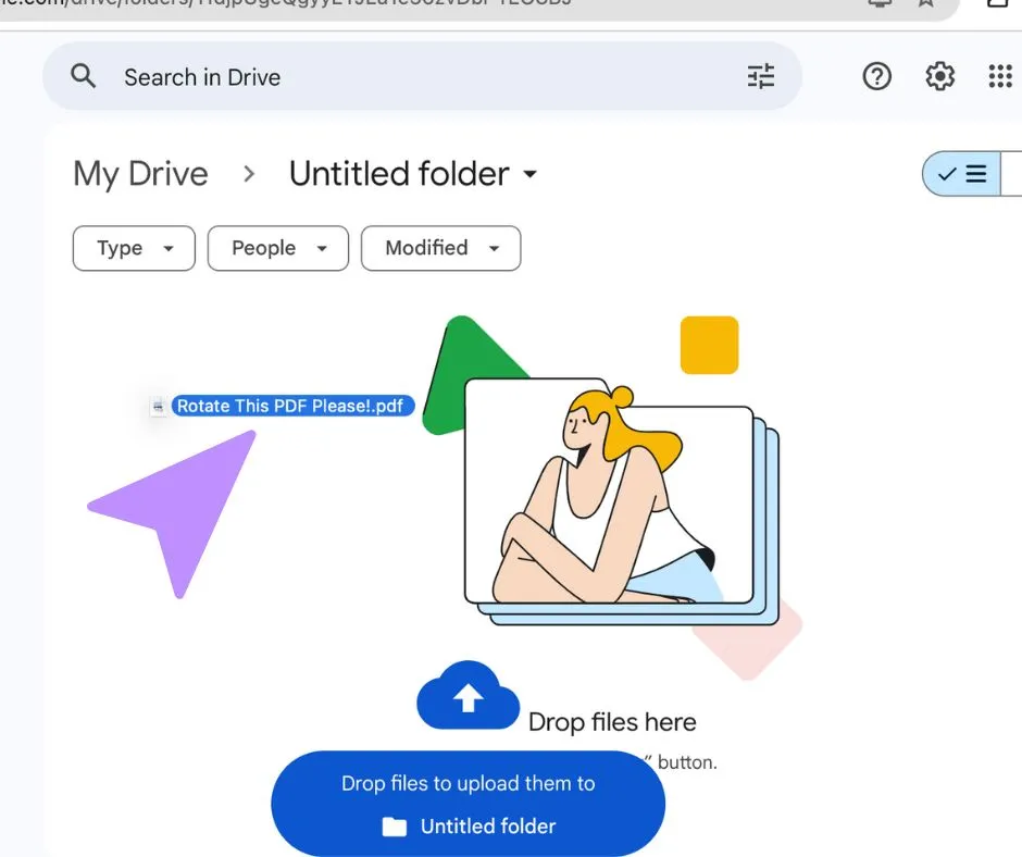 how to rotate a pdf in google drive search
