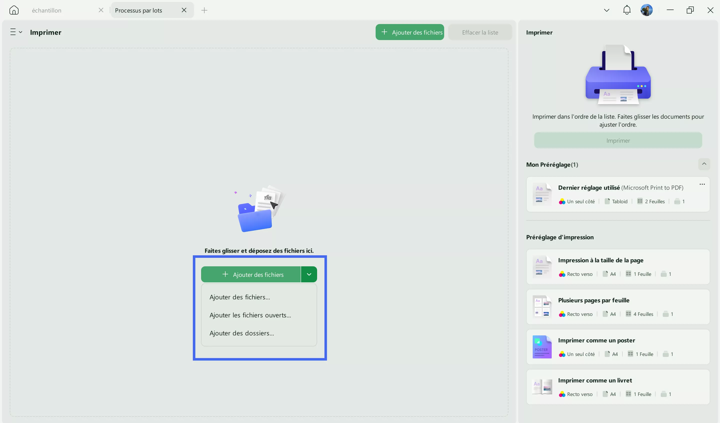 imprimer plusieurs ficheirs en une fois
