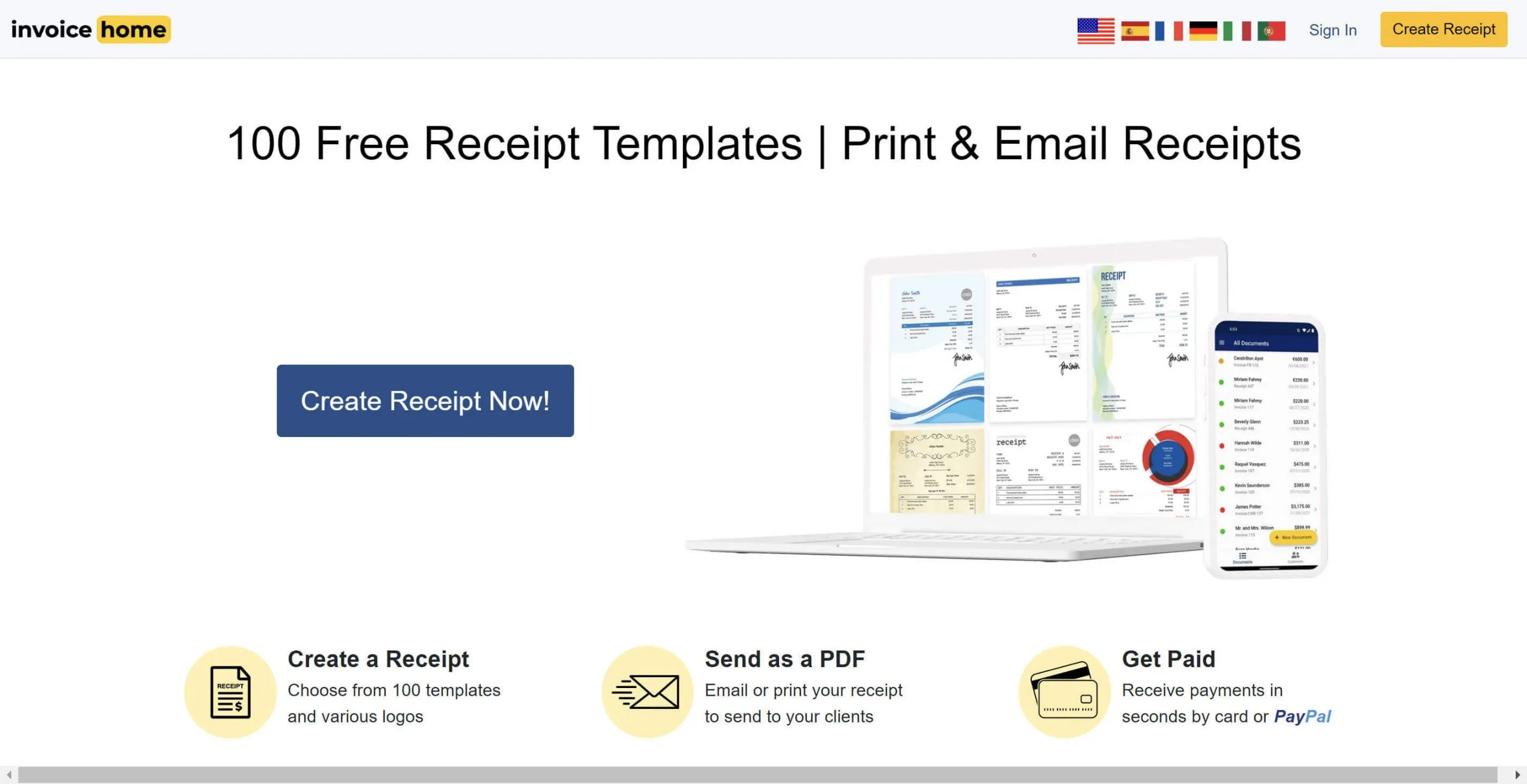 electricity bill receipt pdf invoice home