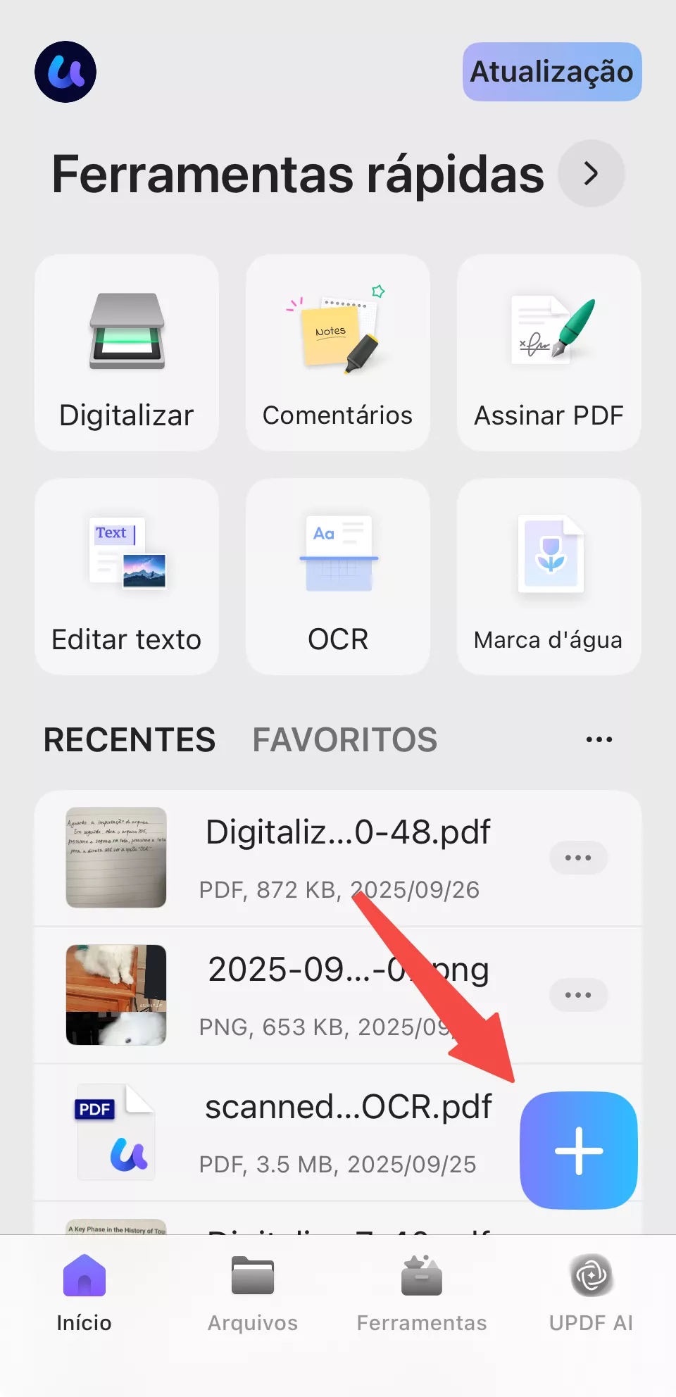 updf ios adicionar