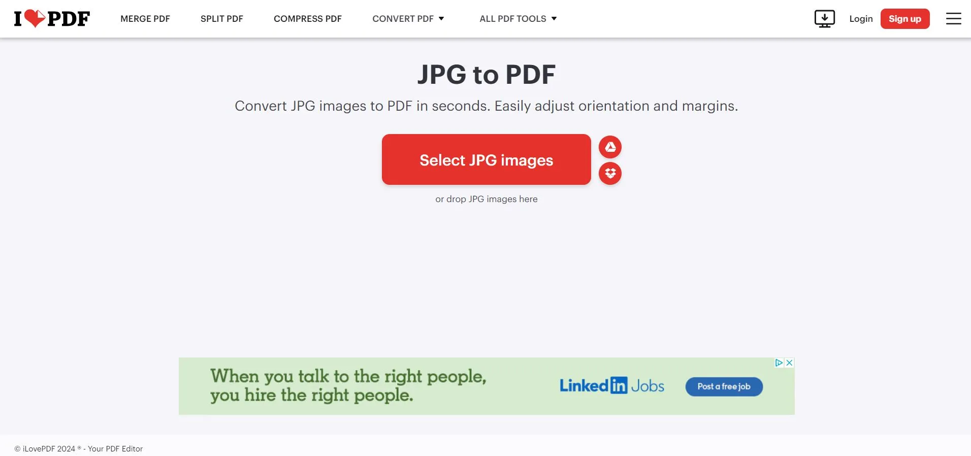 jpg to ppt ilovepdf select