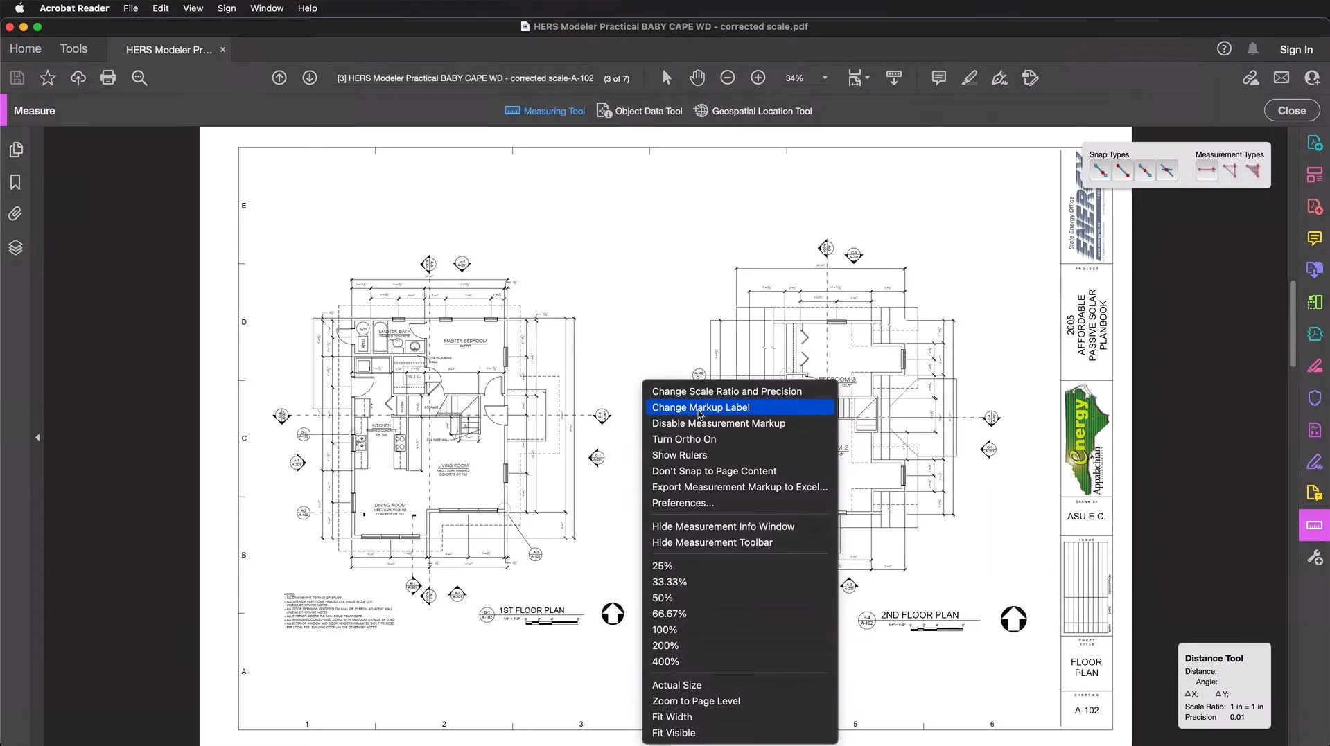 Cómo medir la distancia en PDF (Adobe) Cambiar la relación de escala