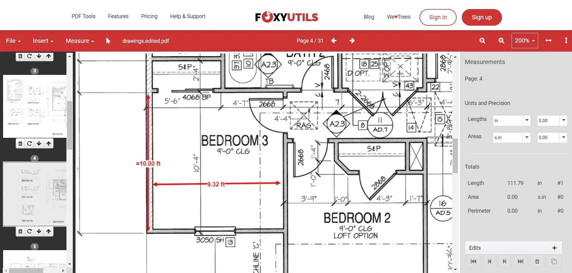 Cómo medir distancias en PDF con FoxyUtils para dibujar líneas