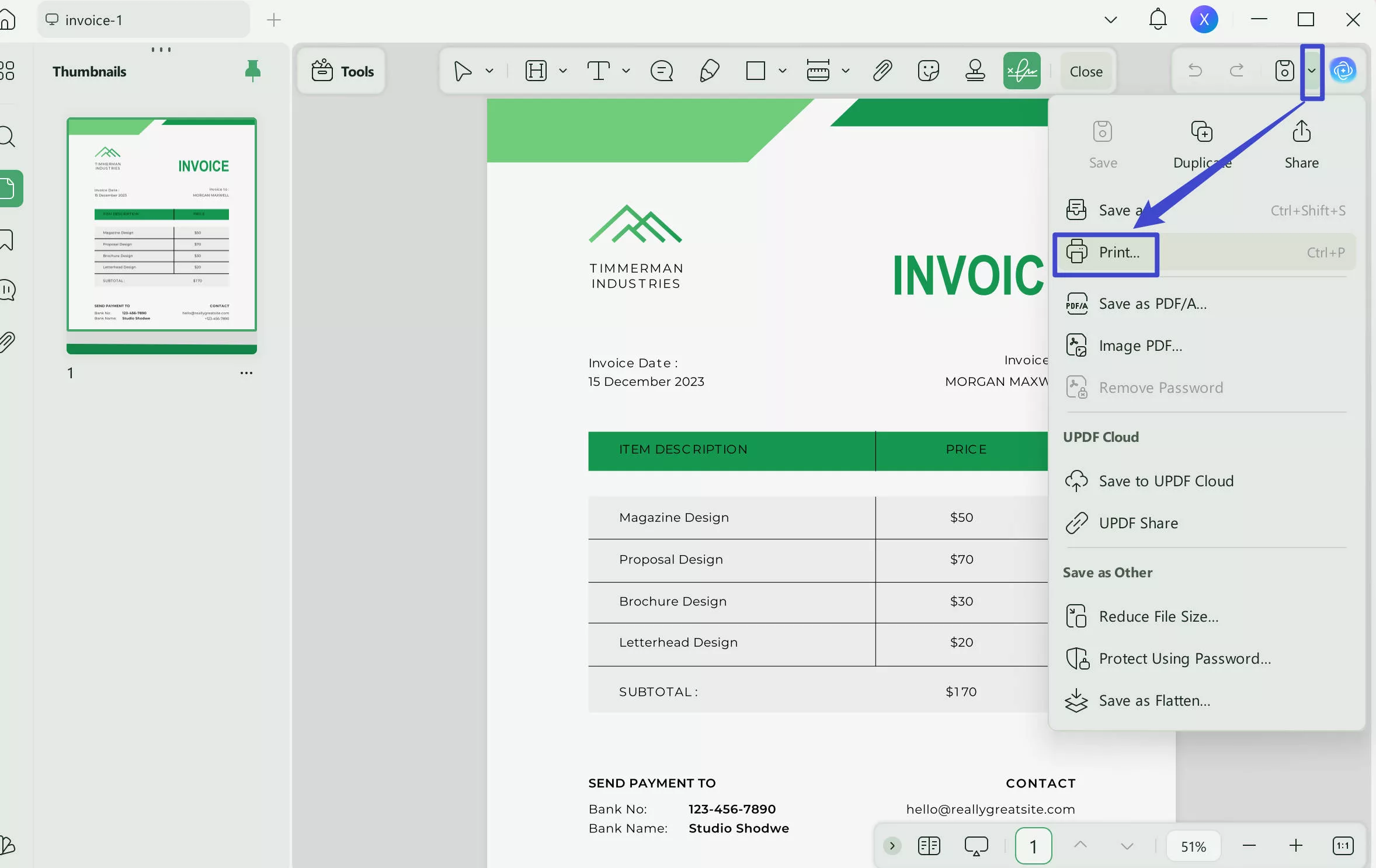 rent receipt format PDF free download updf