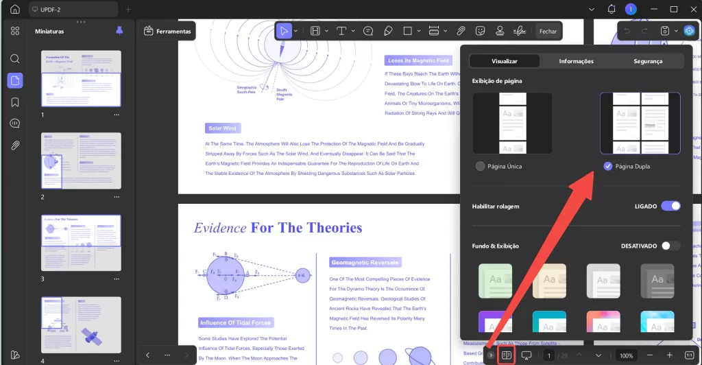 propriedades do documento