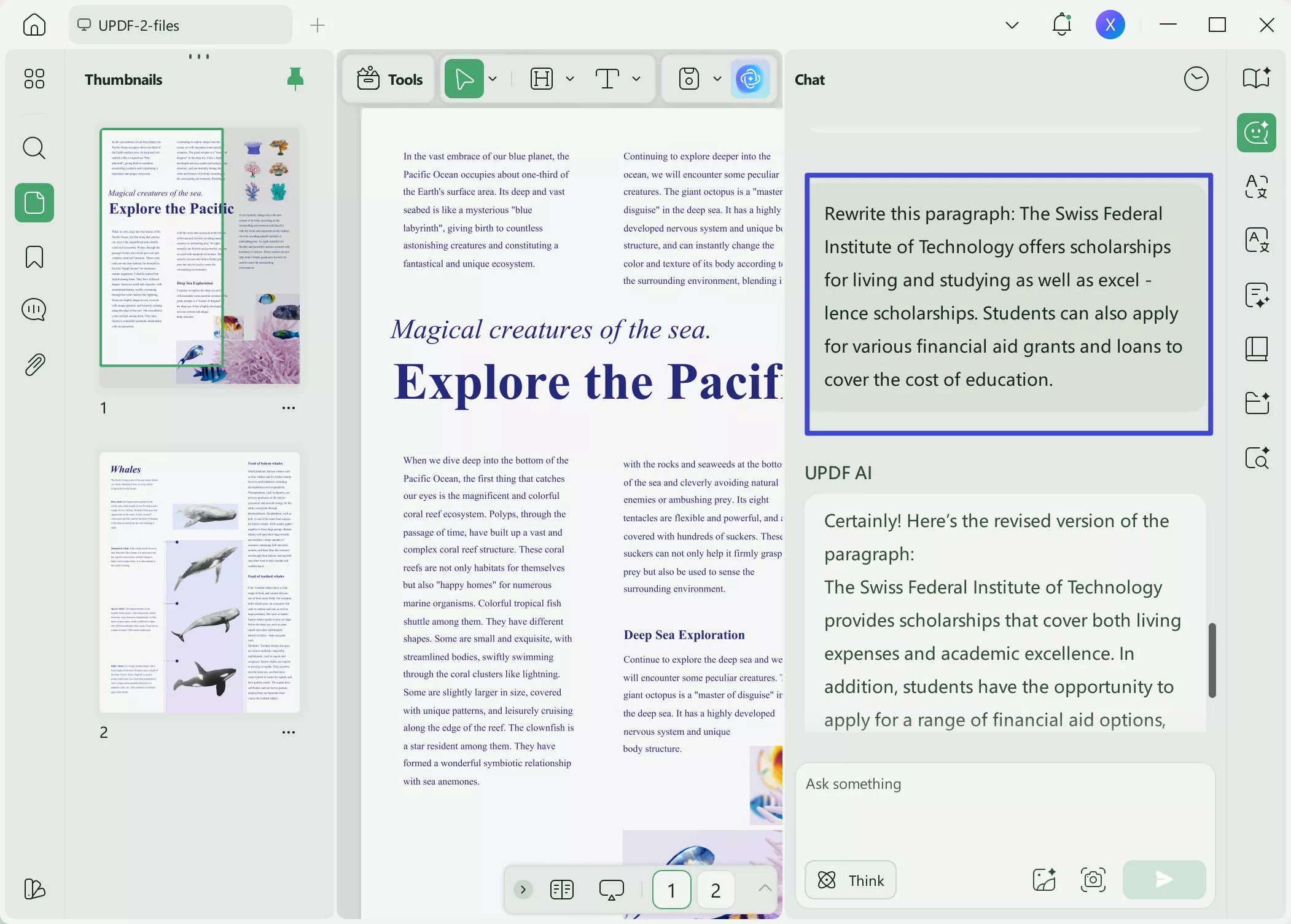 chrome help me write updf ai
