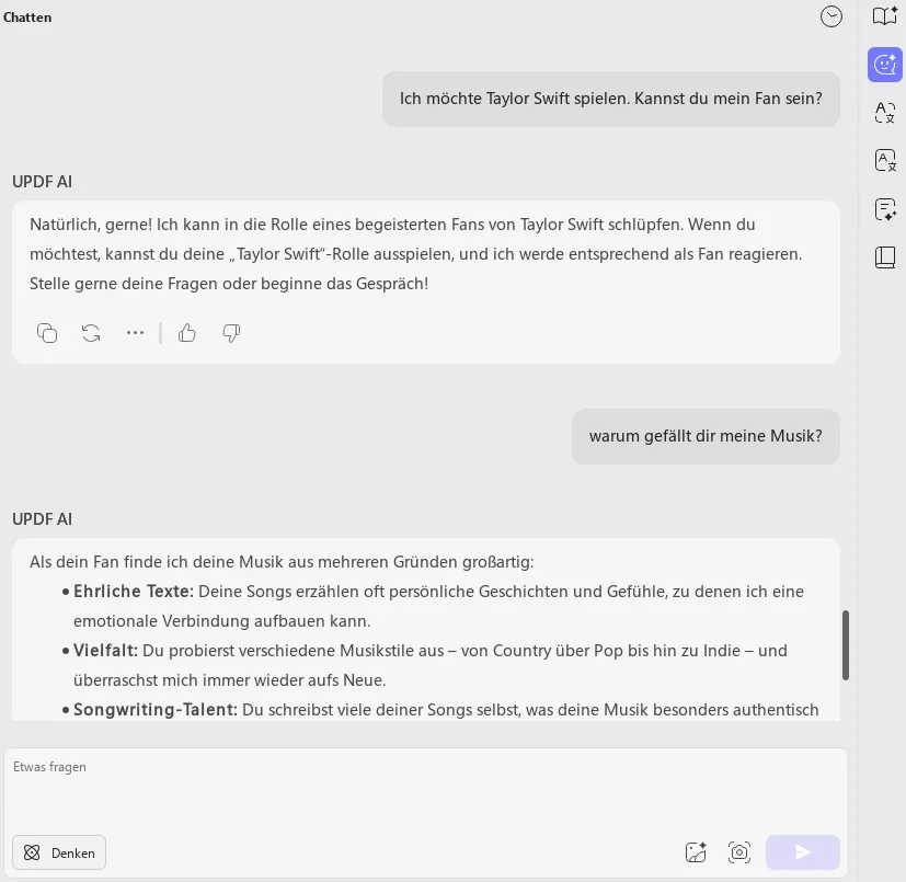 Rollenspiel KI-Chatbot UPDF
