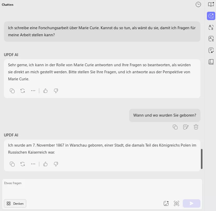 Rollenspiel KI-Chatbot UPDF