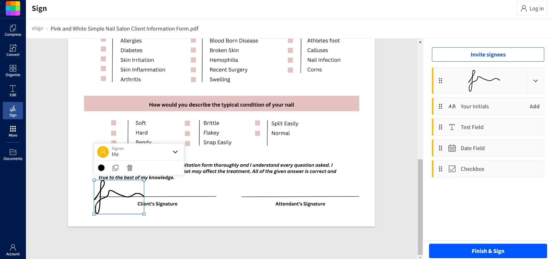 sign pdf in chrome via drawing