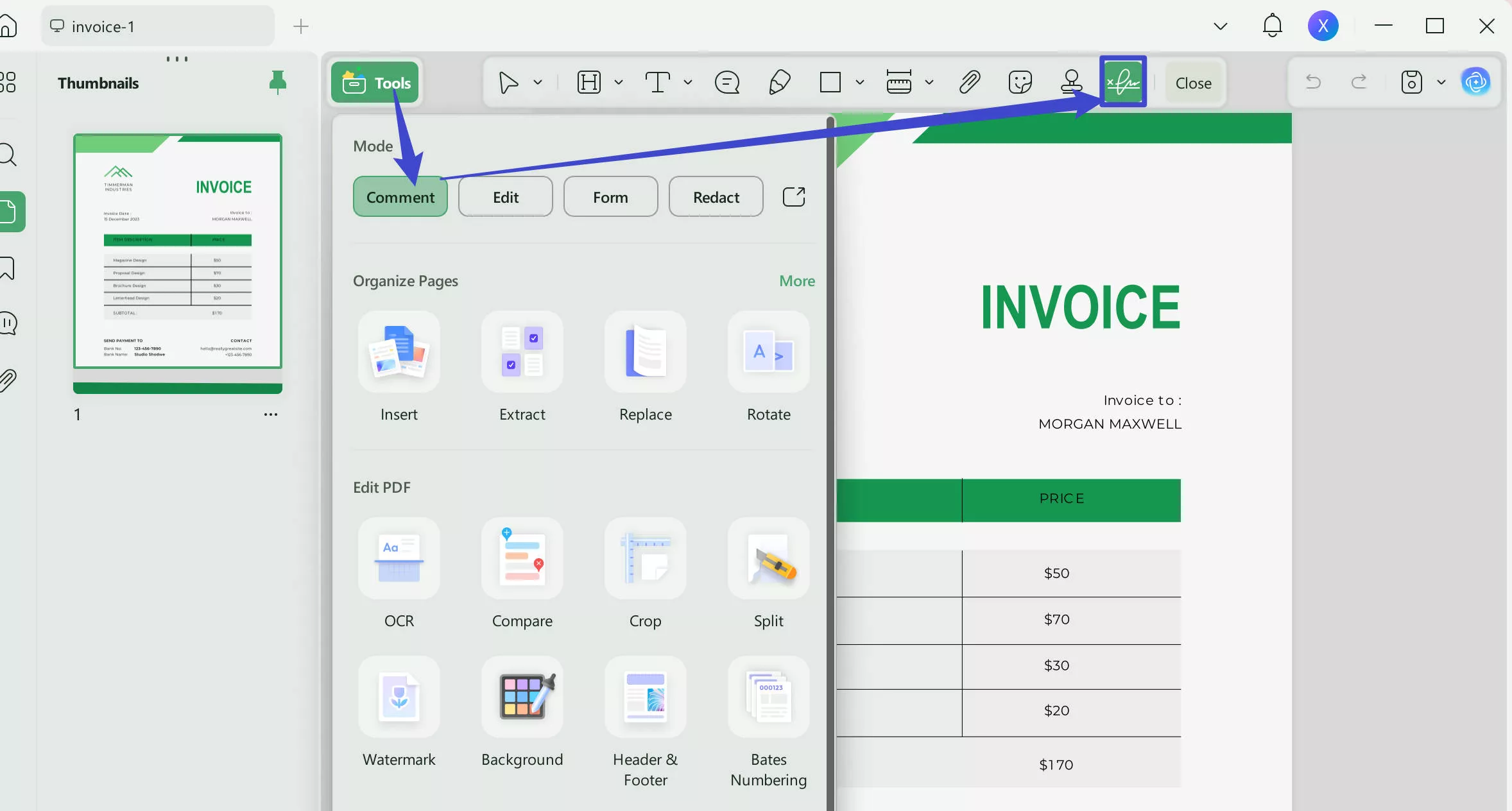 rent receipt format PDF free download sign updf