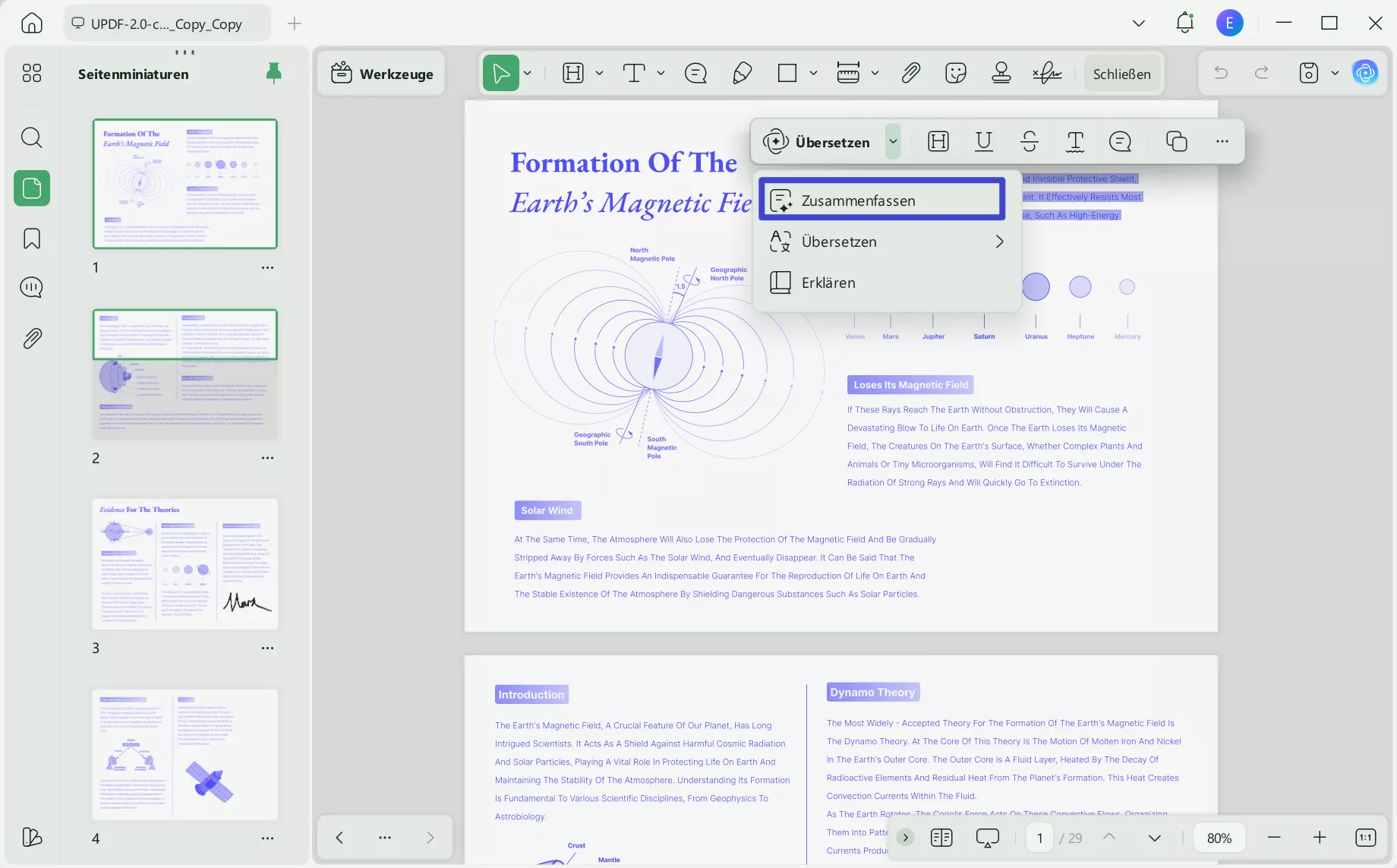 Eine Seite in PDF zusammenfassen