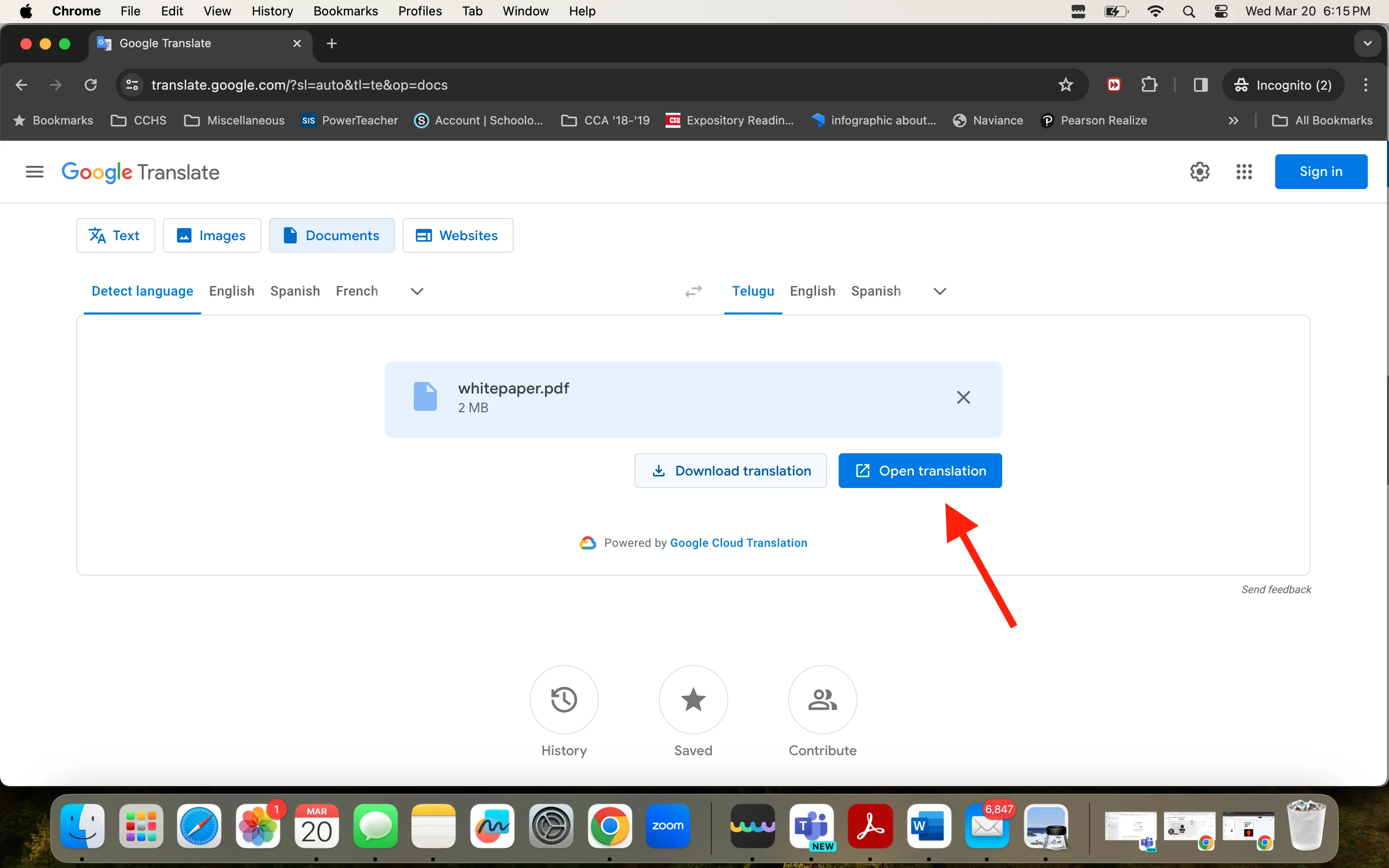 Traduzir PDF de Inglês para Telugu