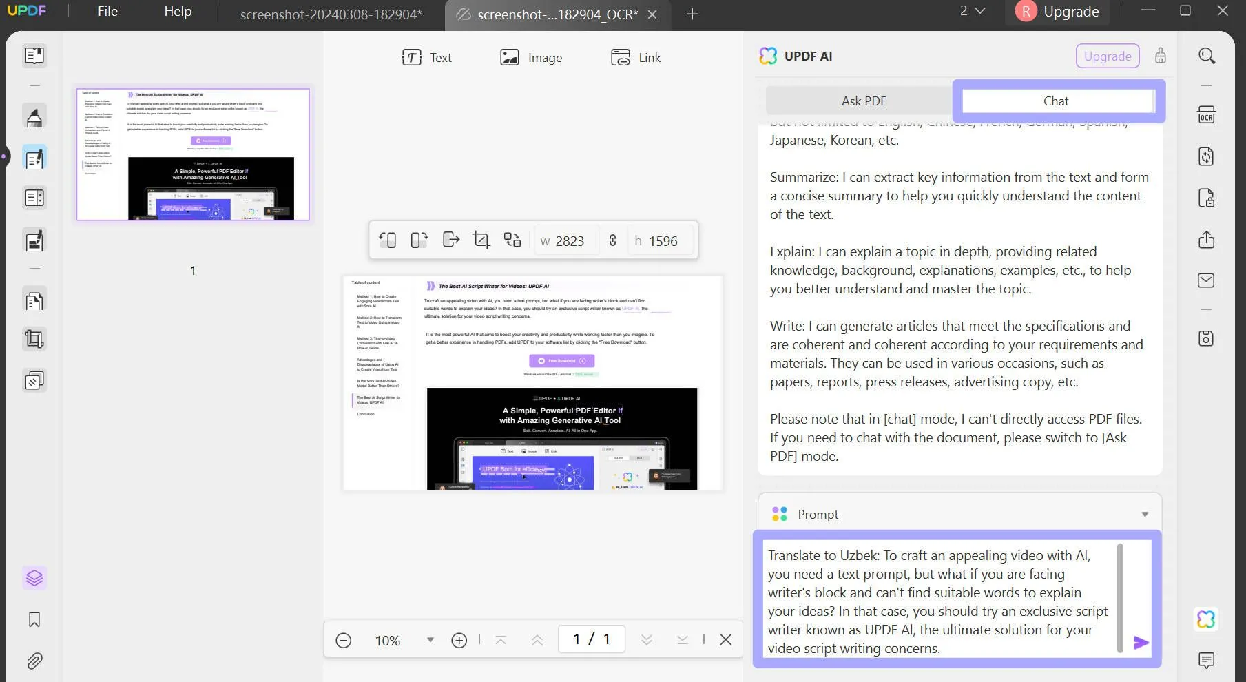 google translate english to uzbek photo updf