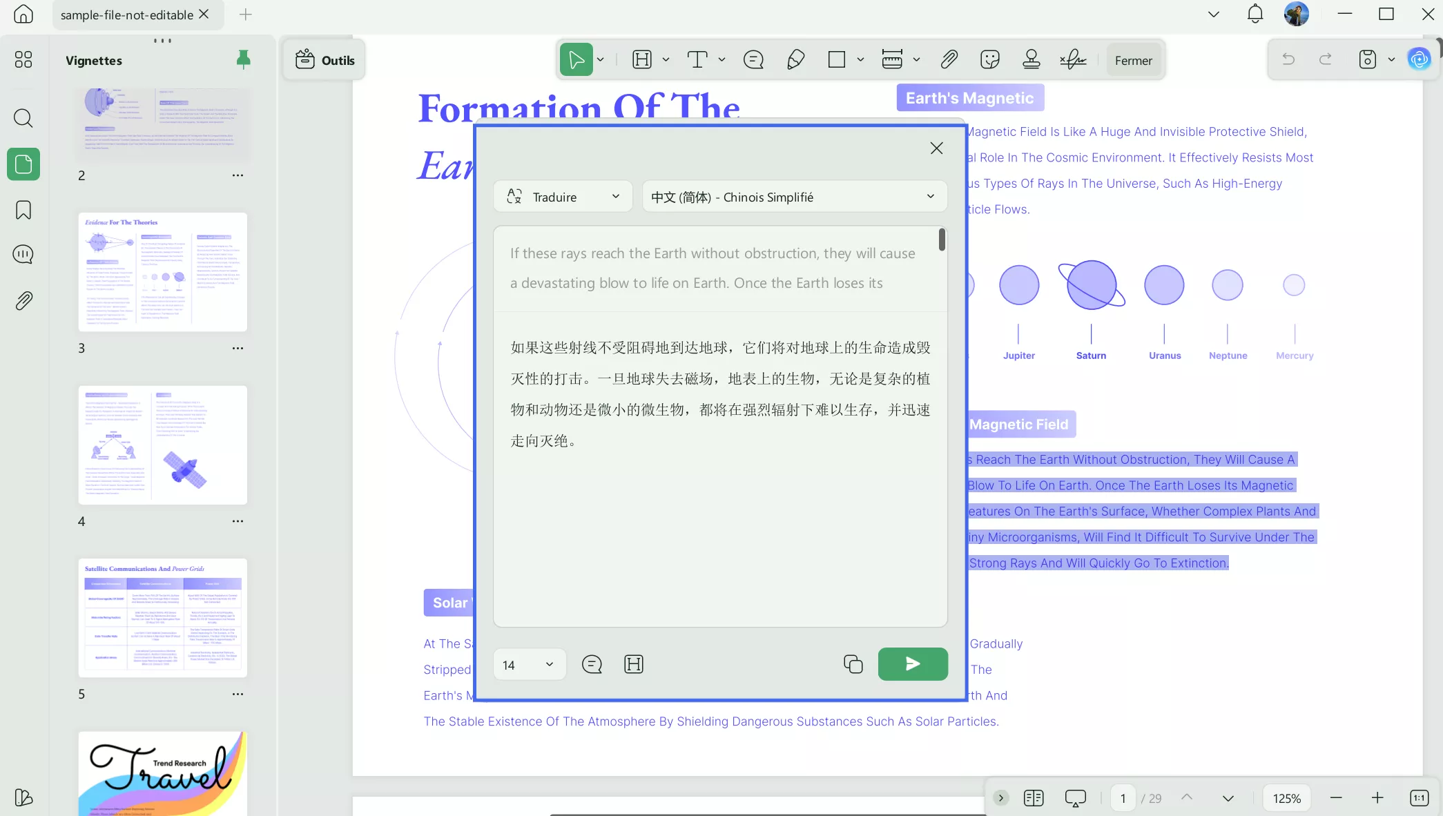 copier ou régénérer le contenu traduit